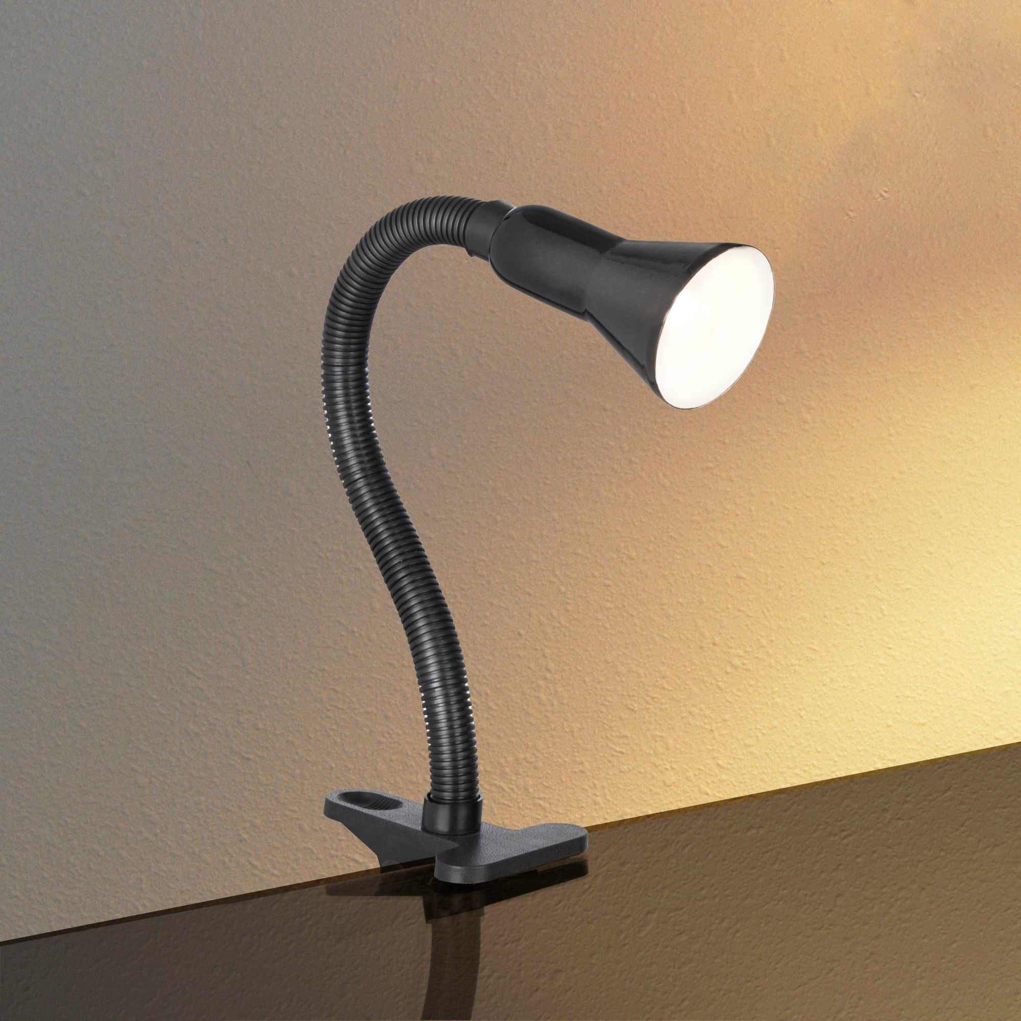 Searchlight Dane Desk Partners - Black Flex Clip Task Lamp