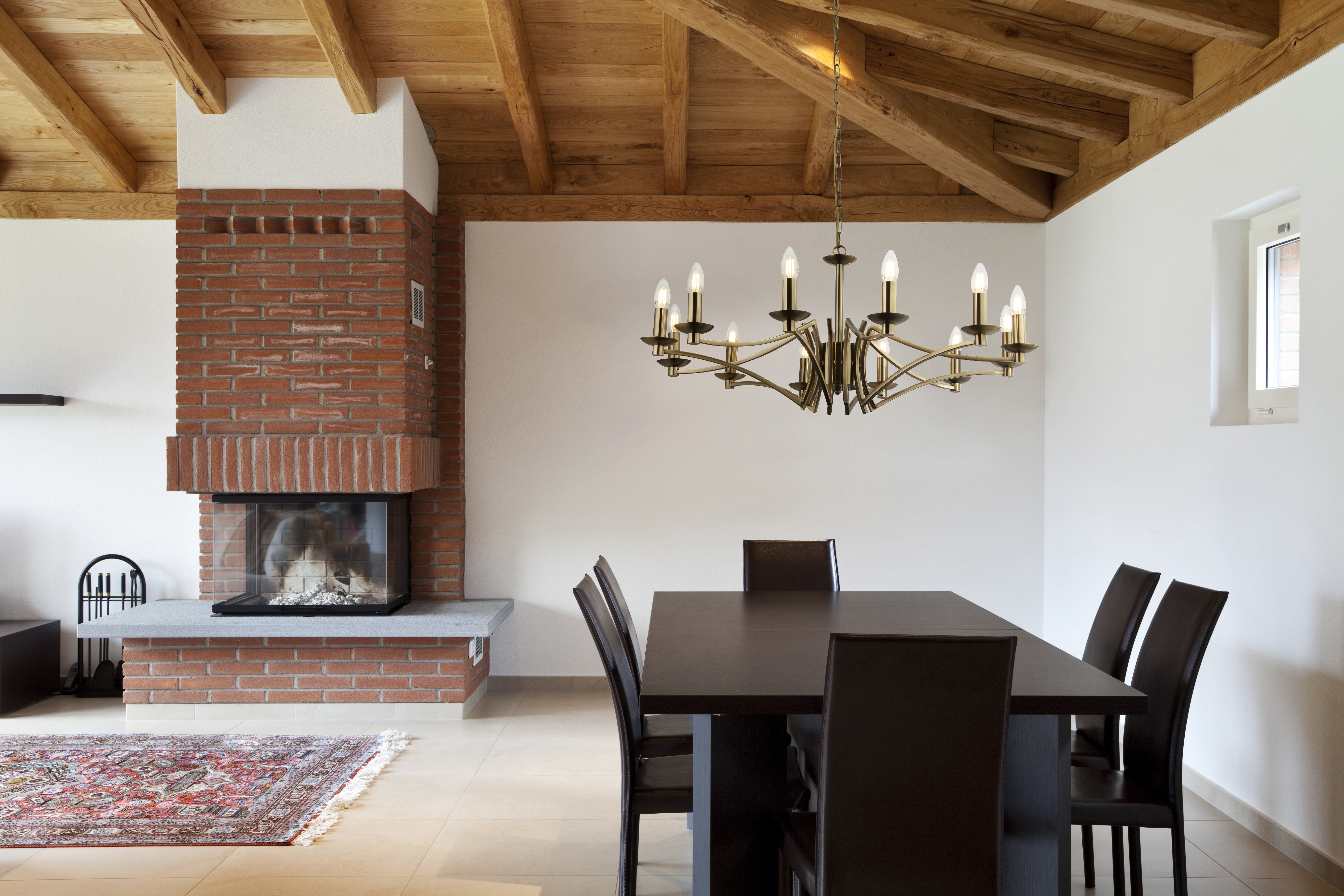 Searchlight Arley 12 Light Ceiling Pendant - Antique Brass