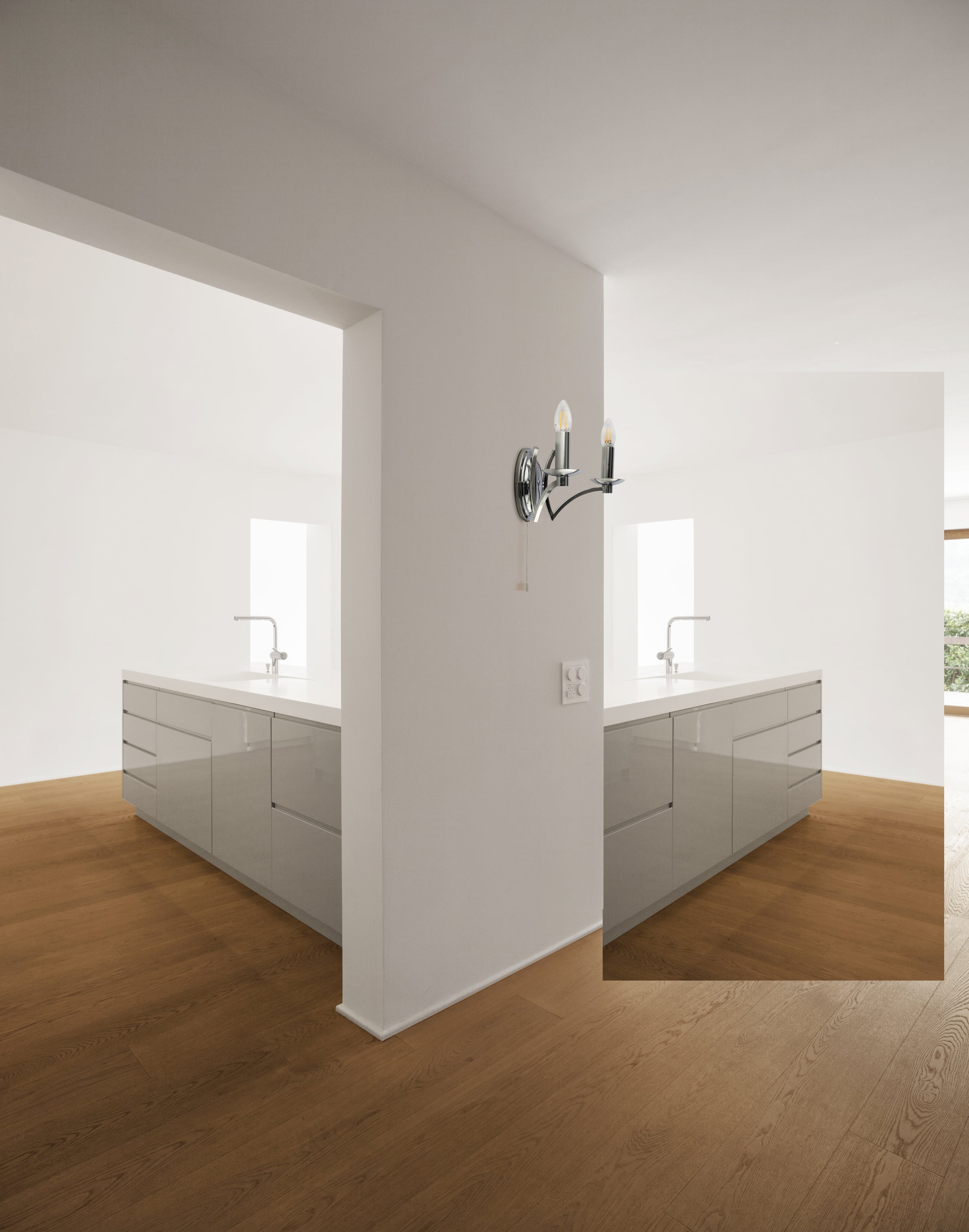 Searchlight Arley 2 Light Wall Light - Chrome