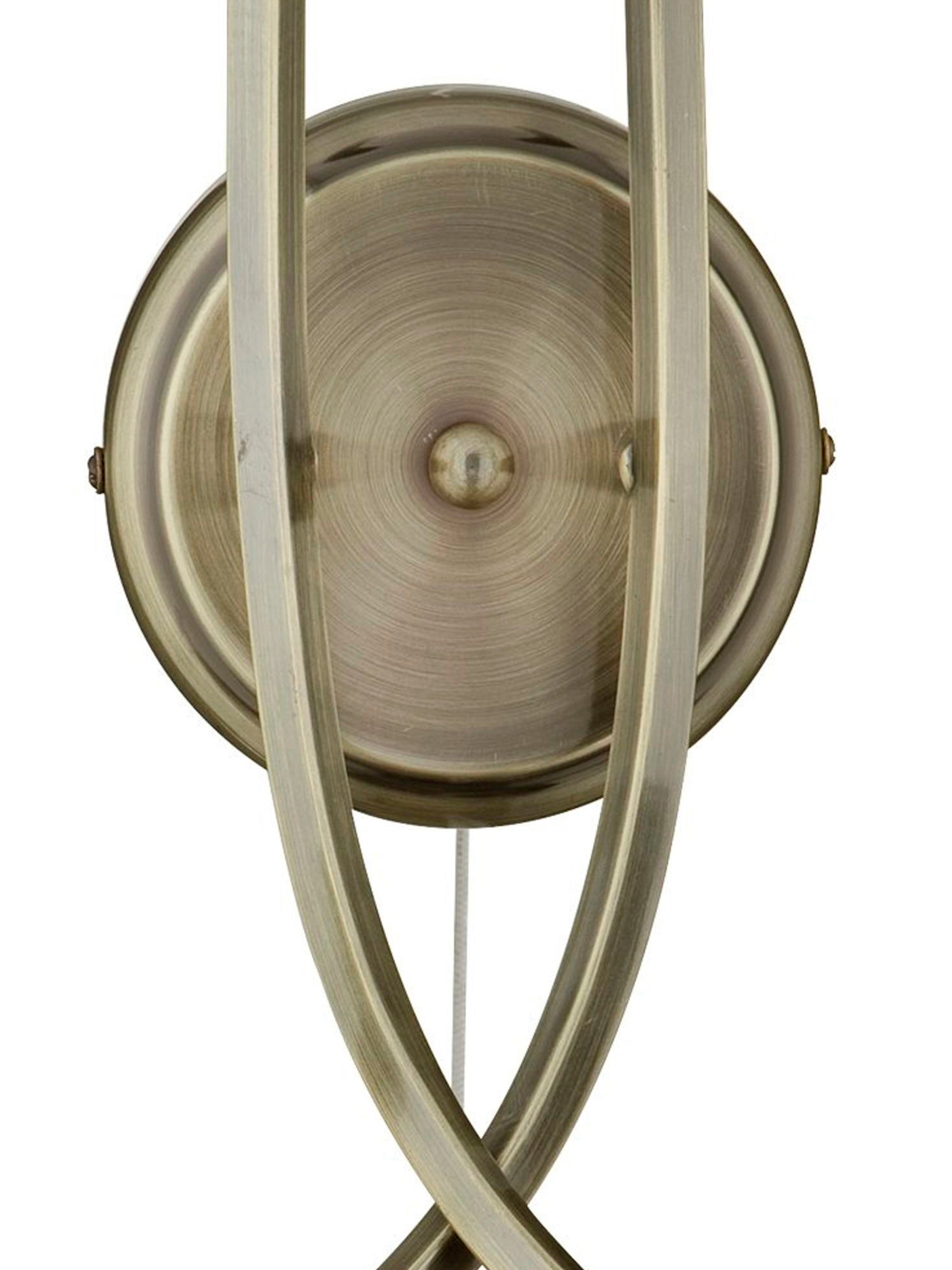 Searchlight Archer Antique Brass 2 Light Wall Bracket With Clear Glass Sconces