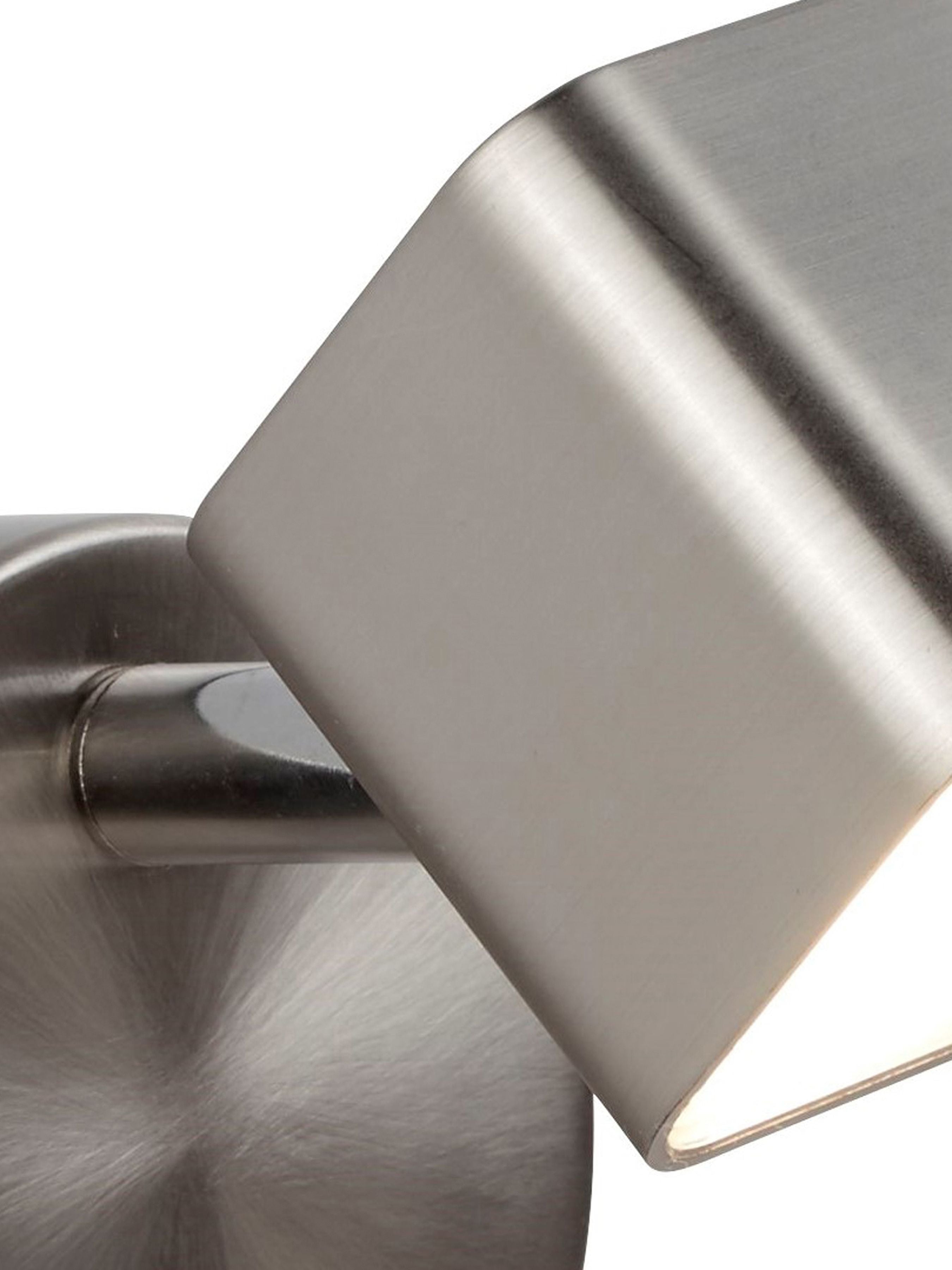 Close up of the brushed satin silver finish on the Quad spotlight wall light head