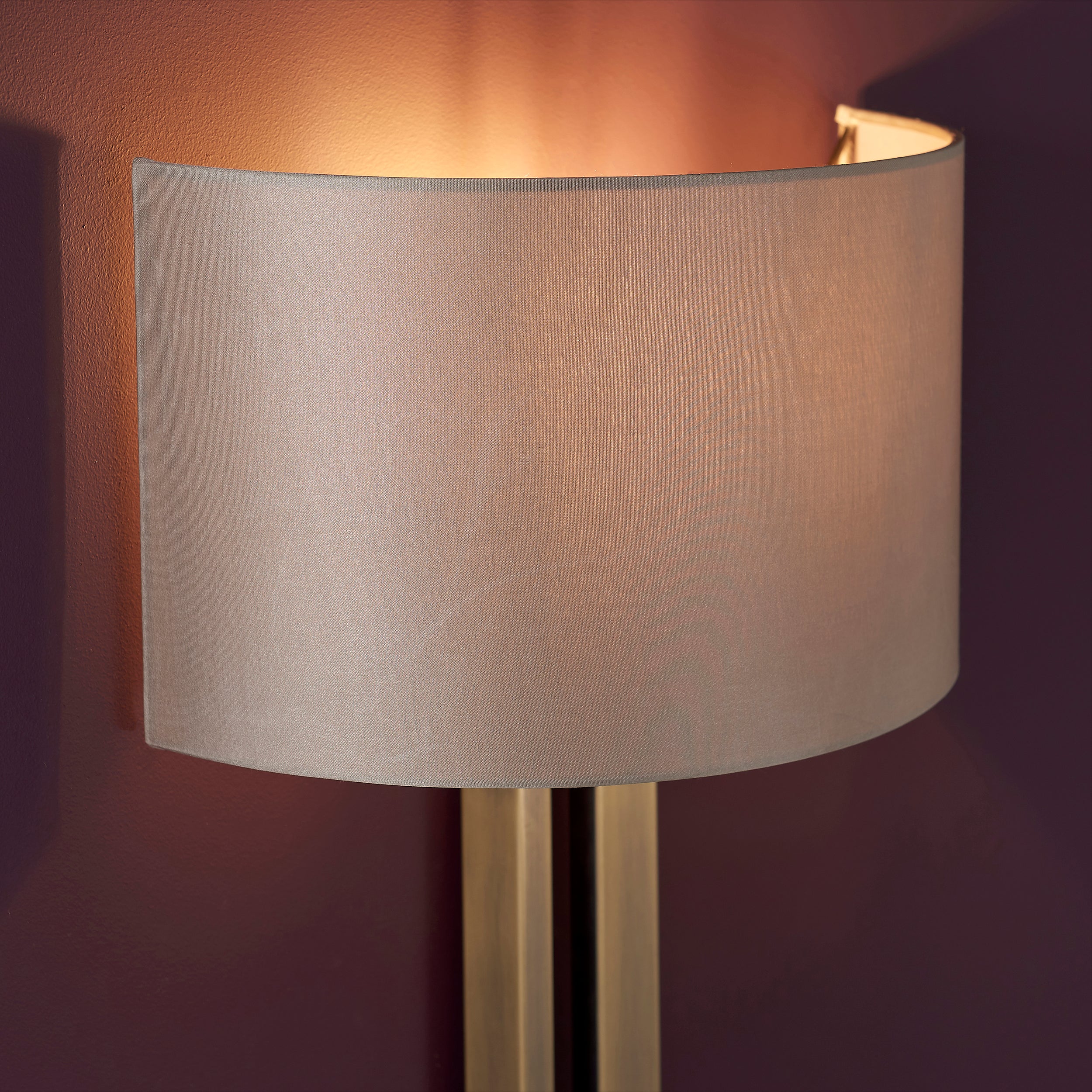 Utopia Groove Wall Light - Matt Brass With Mink Shade
