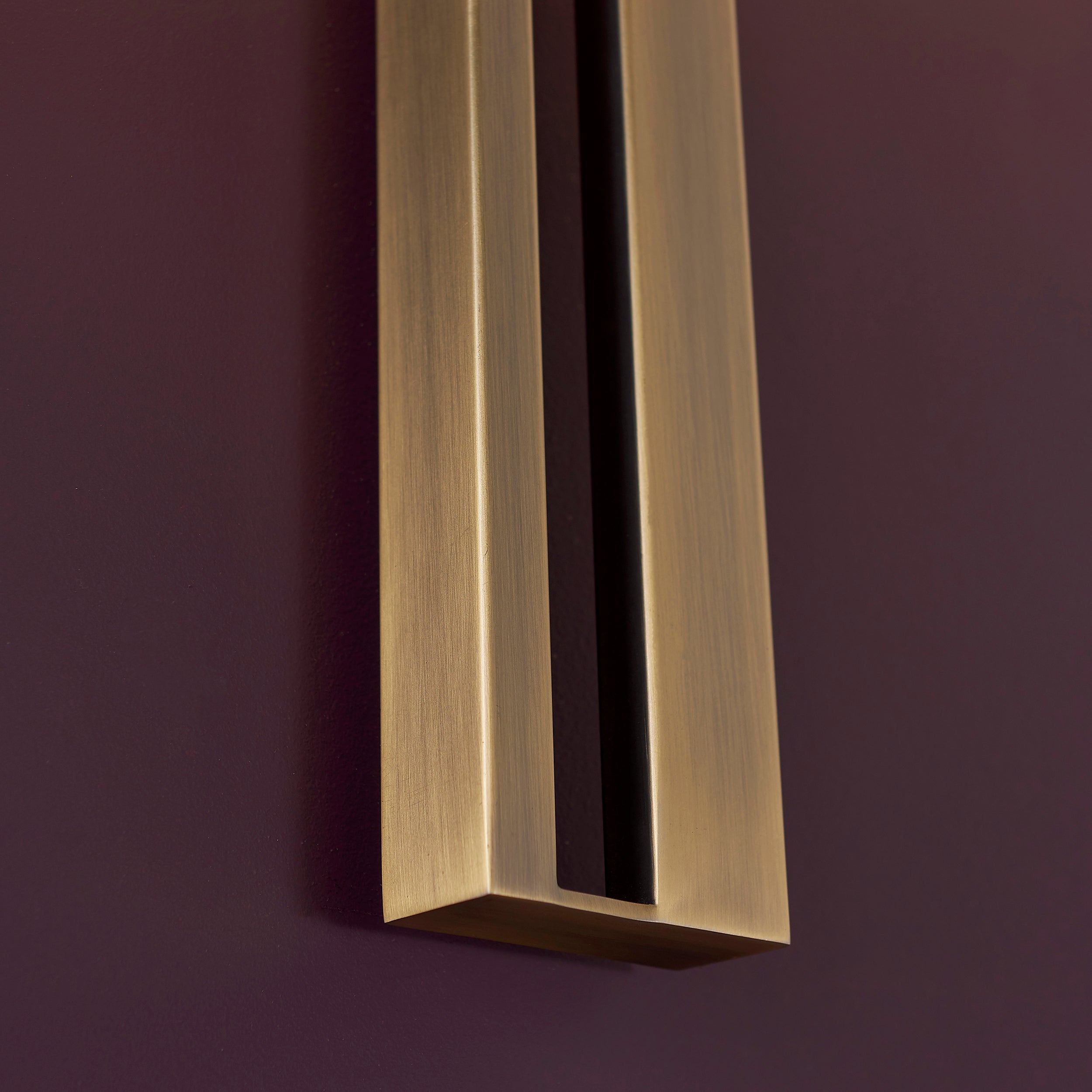 Utopia Groove Wall Light - Matt Brass With Mink Shade