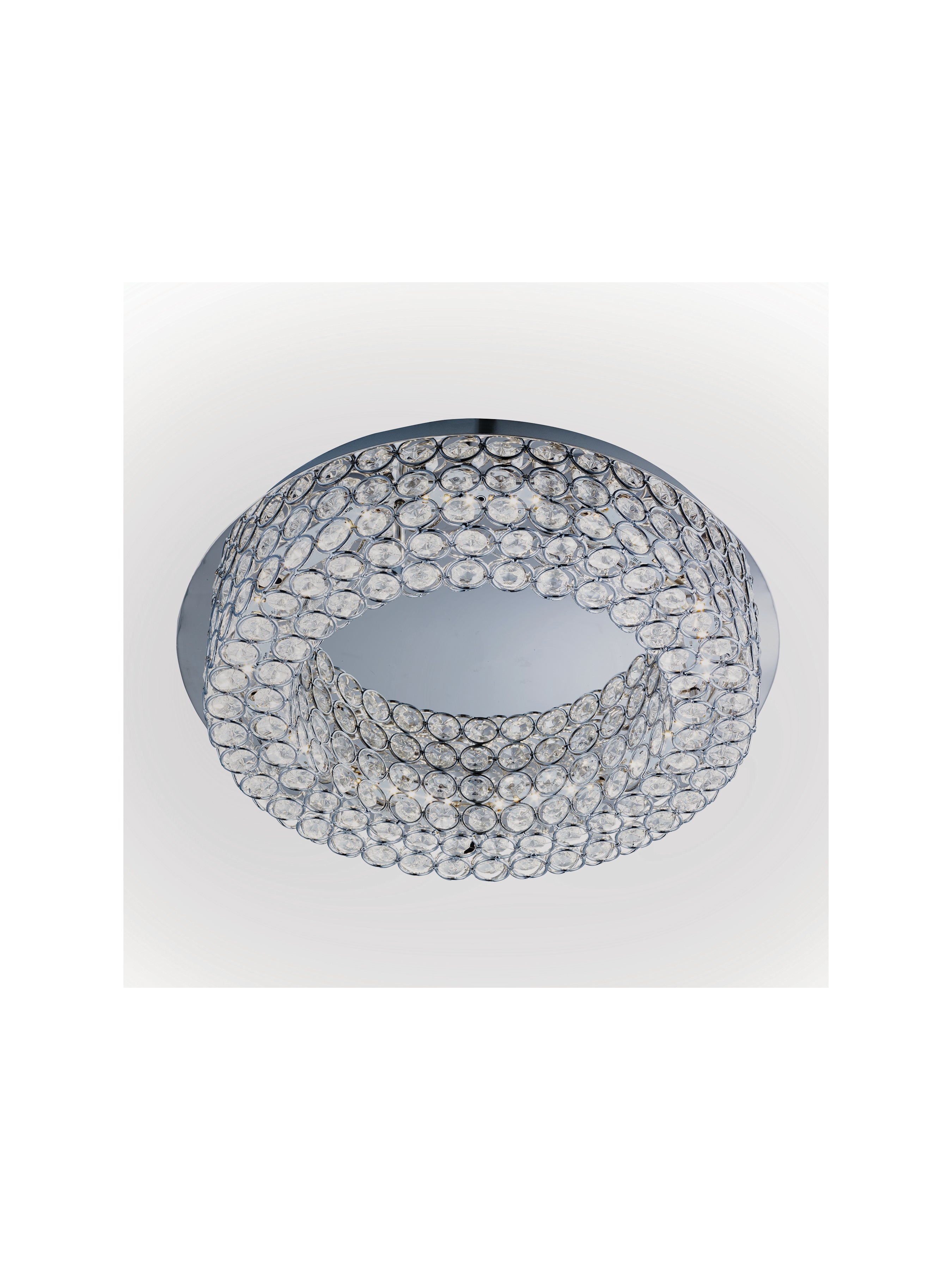 Searchlight Viola Round Chrome 54 LED Ceiling Flush Light With Crystal Buttons