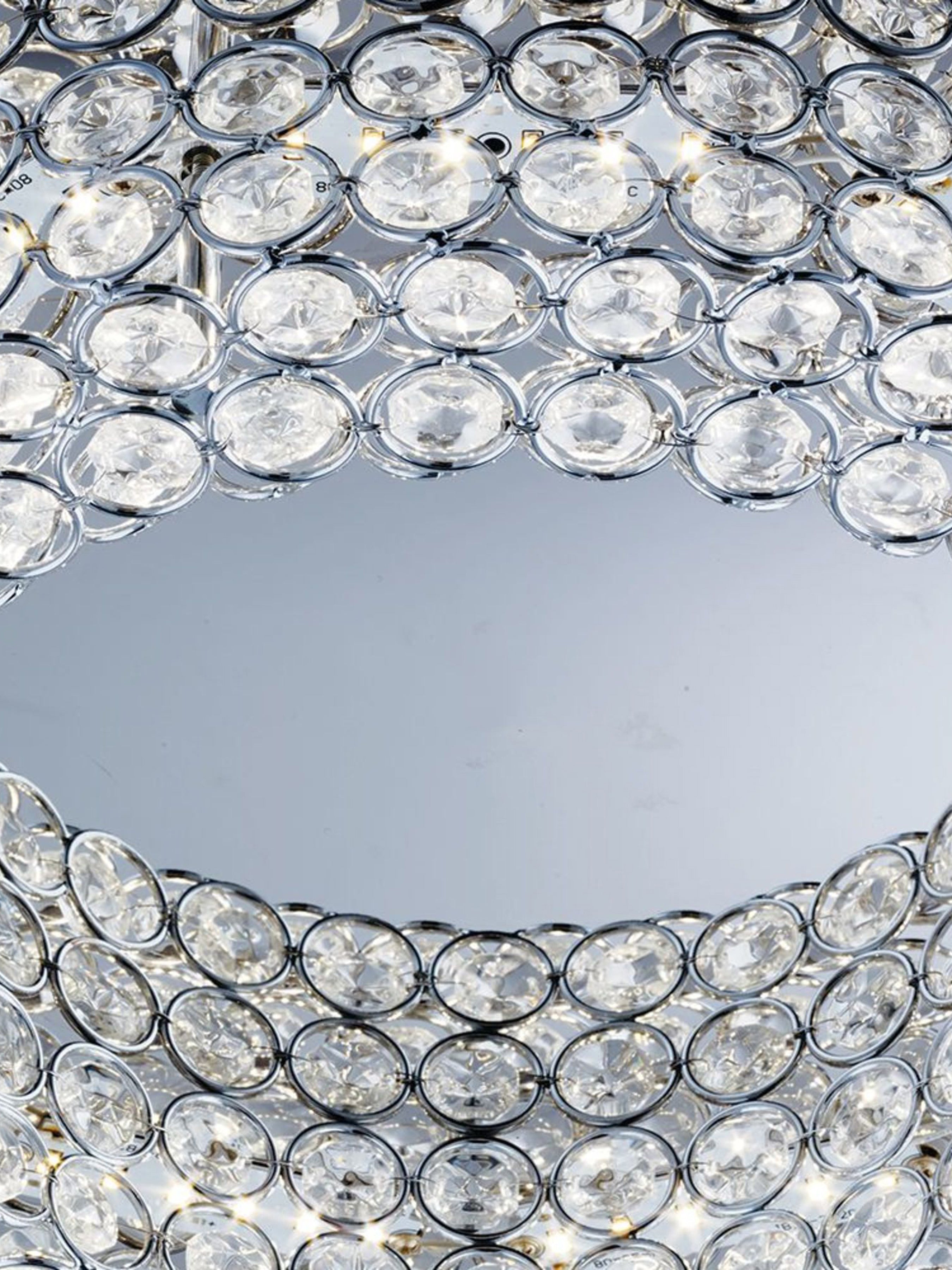 Searchlight Viola Round Chrome 54 LED Ceiling Flush Light With Crystal Buttons