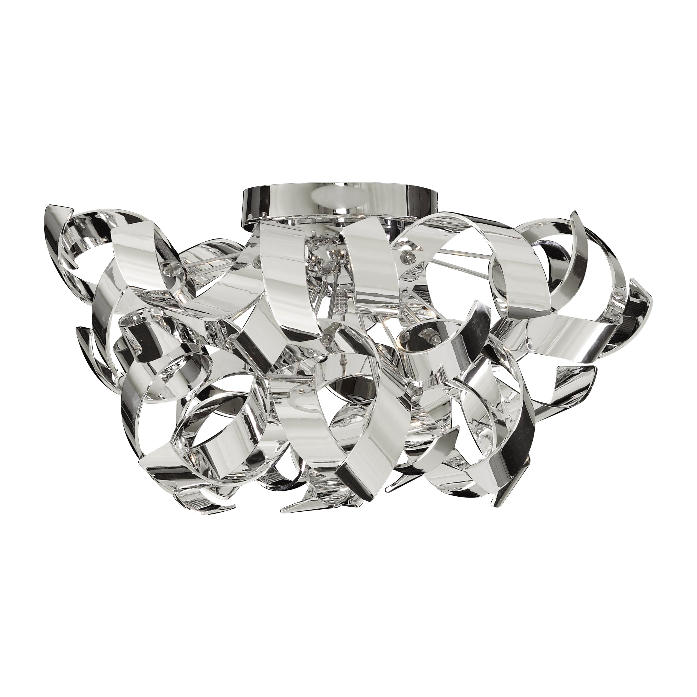 Searchlight Chancel Chrome Semi-Flush/Acrylic 3 Light Metal Fitting