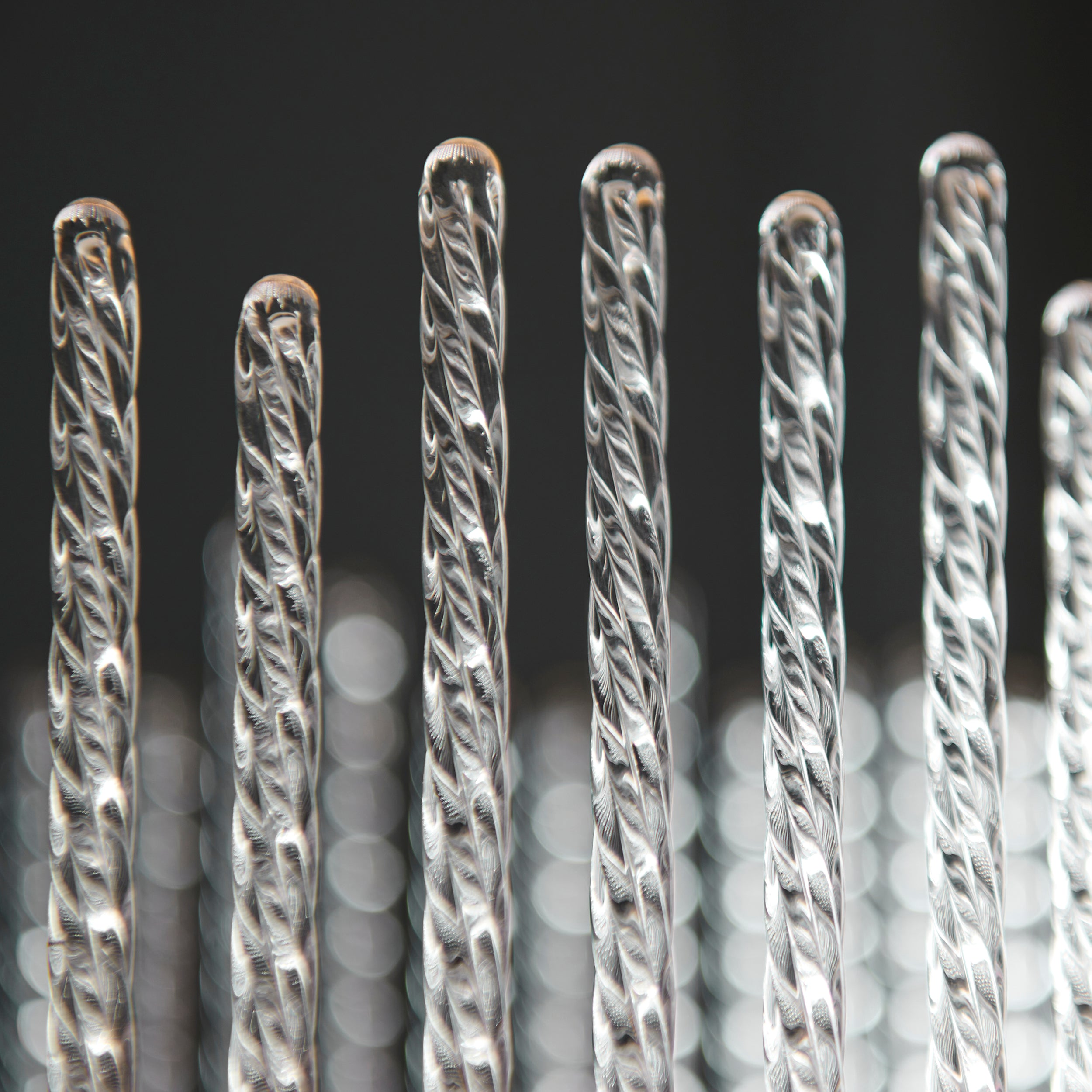 Utopia Twist Linear Pendant - Brushed Gold Plate & Clear Glass