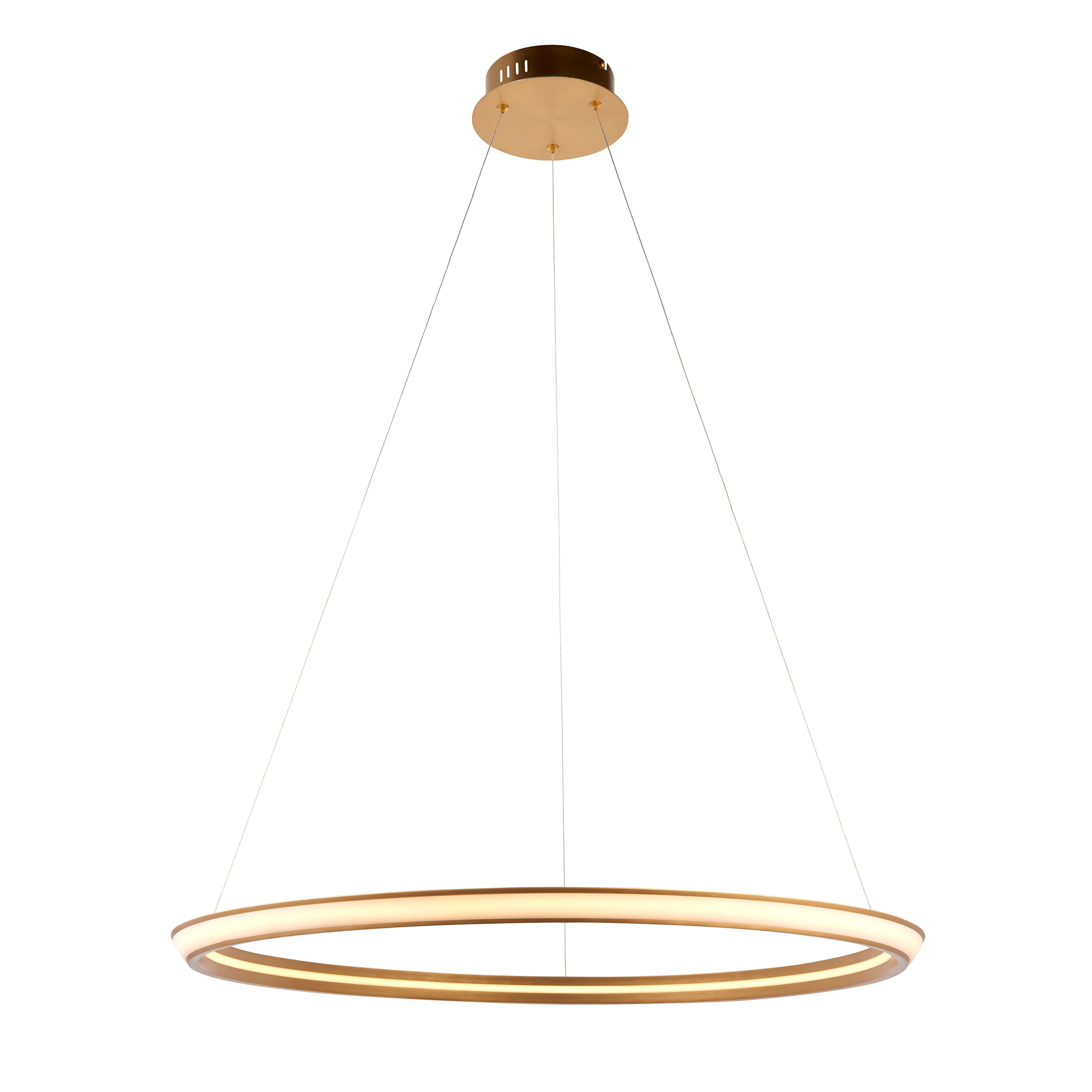 Utopia Circle LED Ring Pendant - Satin Gold