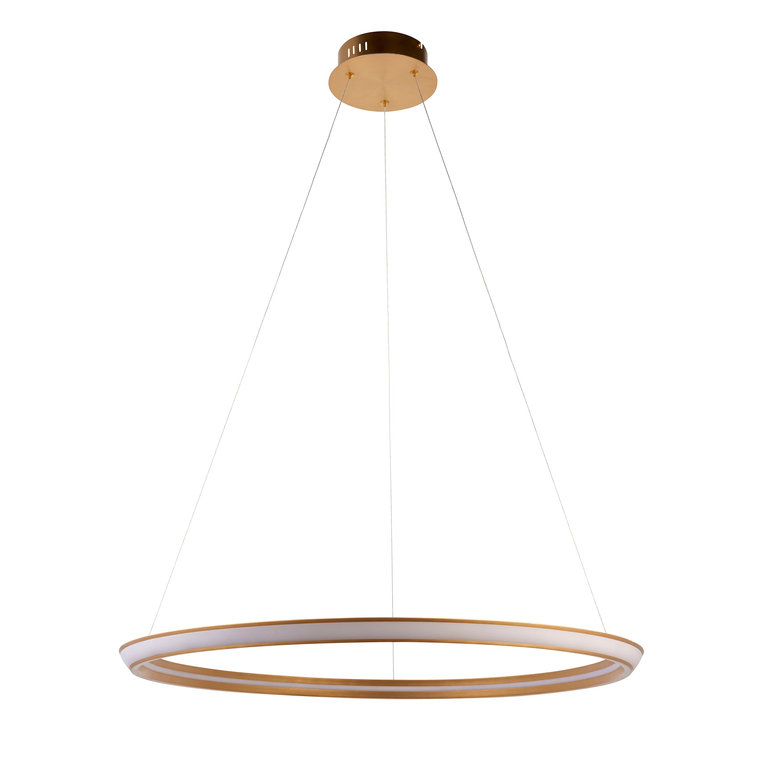 Utopia Circle LED Ring Pendant - Satin Gold