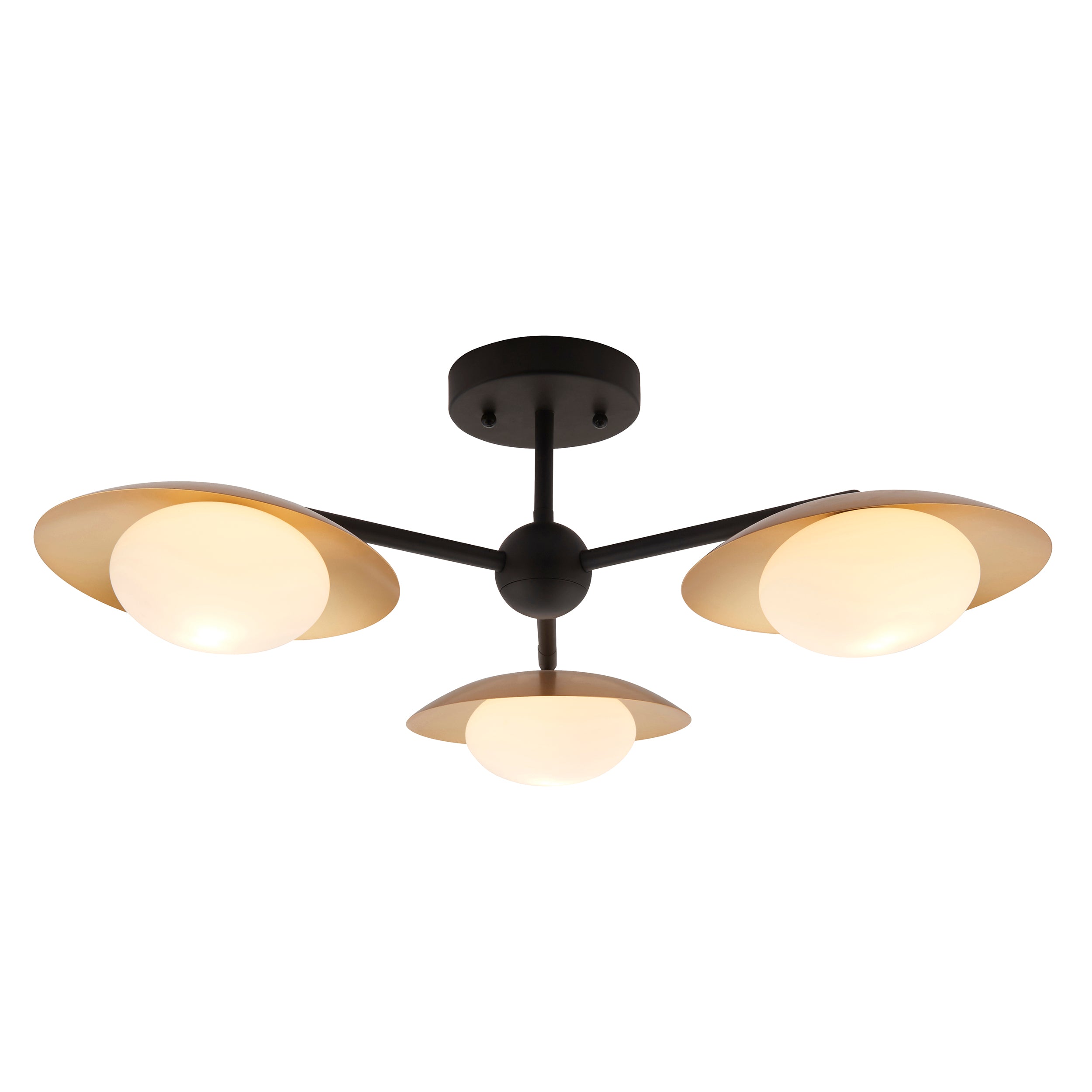 Utopia Planet 3 Light Semi Flush - Gold - 59cm Diameter