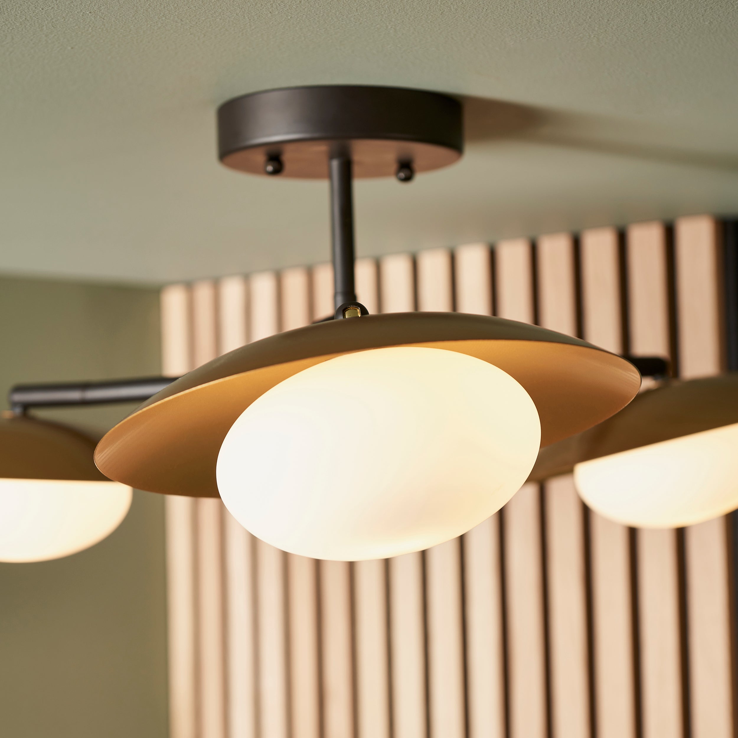 Utopia Planet 3 Light Semi Flush - Gold - 59cm Diameter
