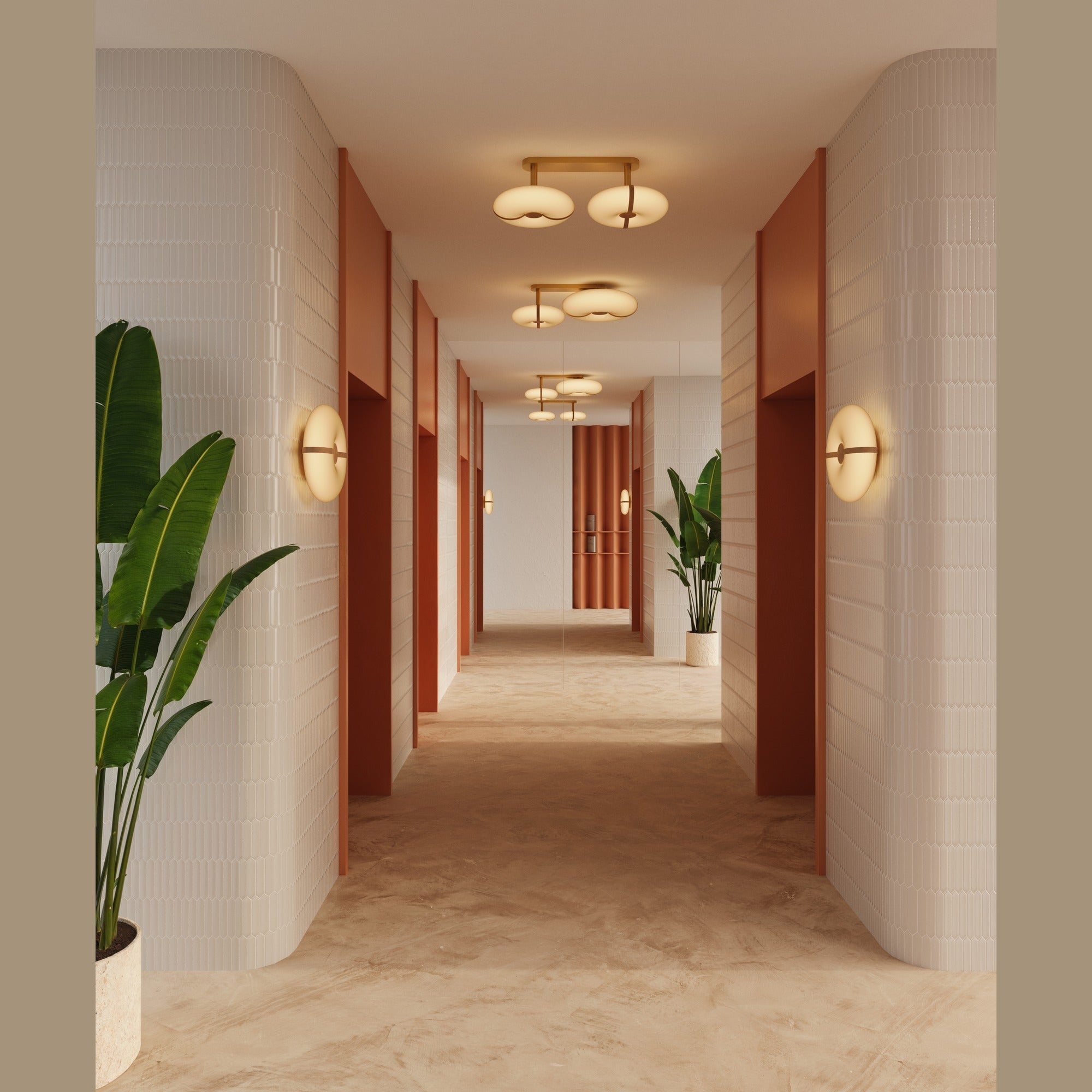 TOOY Bolina Rectangular Semi-Flush Ceiling Light