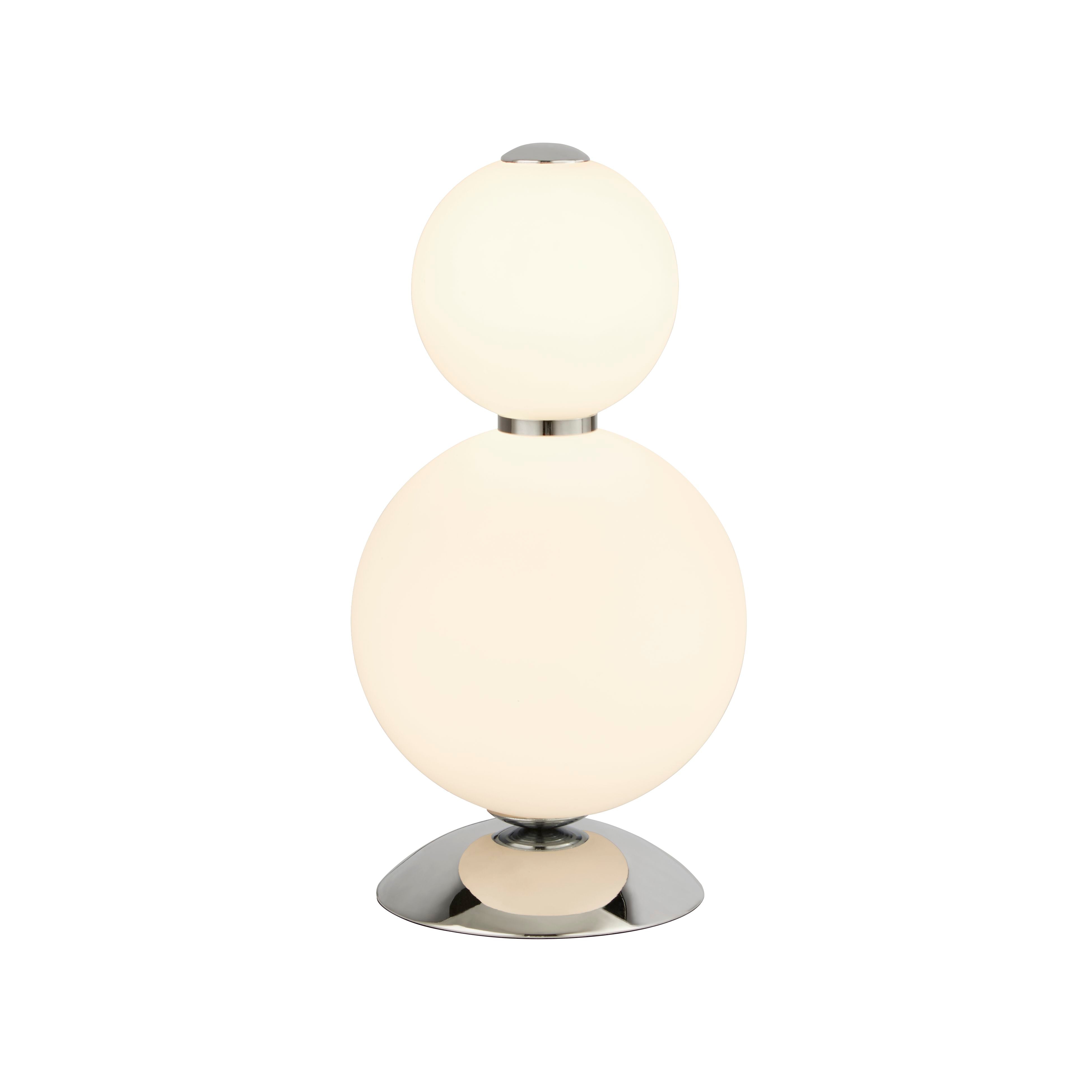 Searchlight Slater Table Lamp - Chrome & Opal Glass