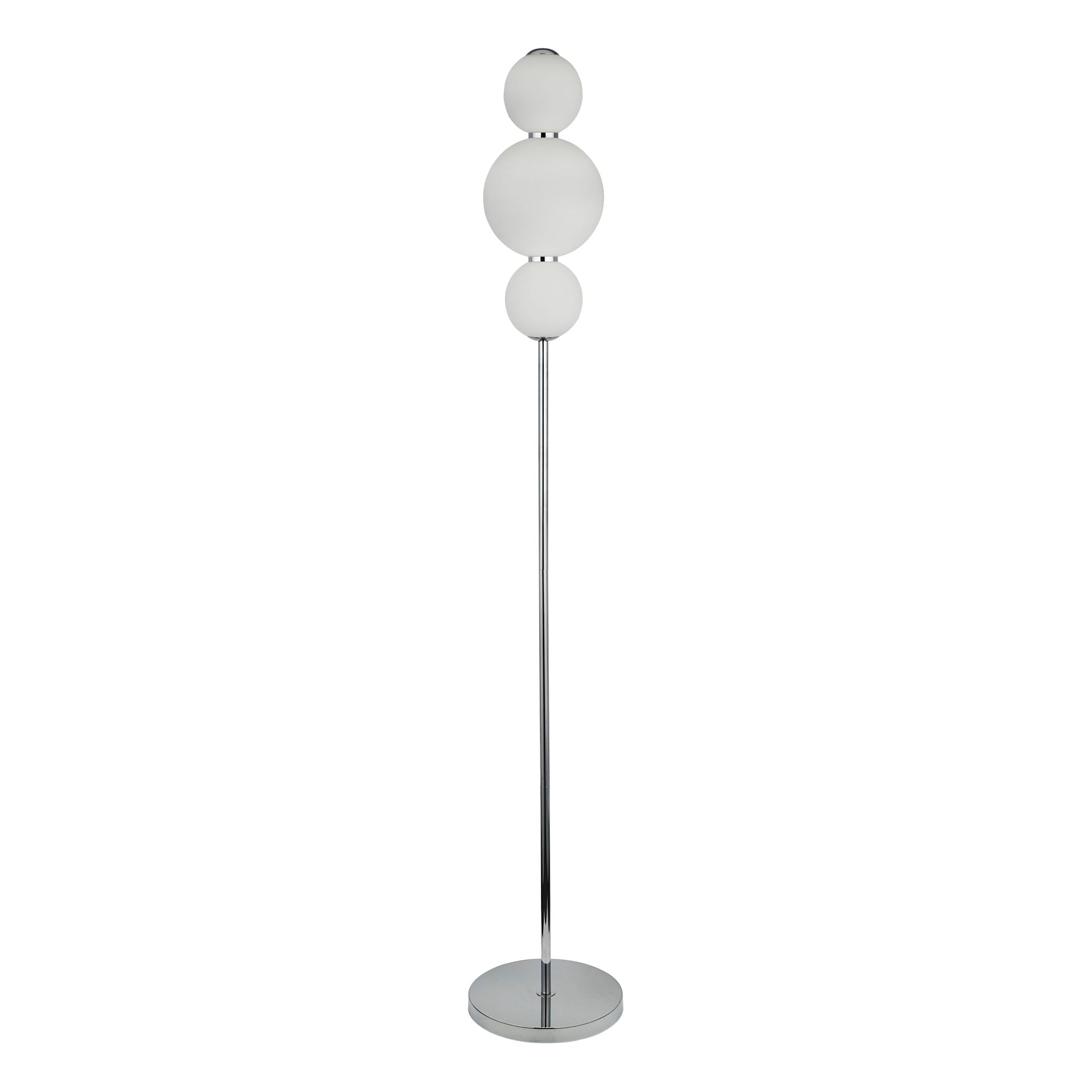 Searchlight Slater 3 Light Floor Lamp - Chrome & Opal Glass