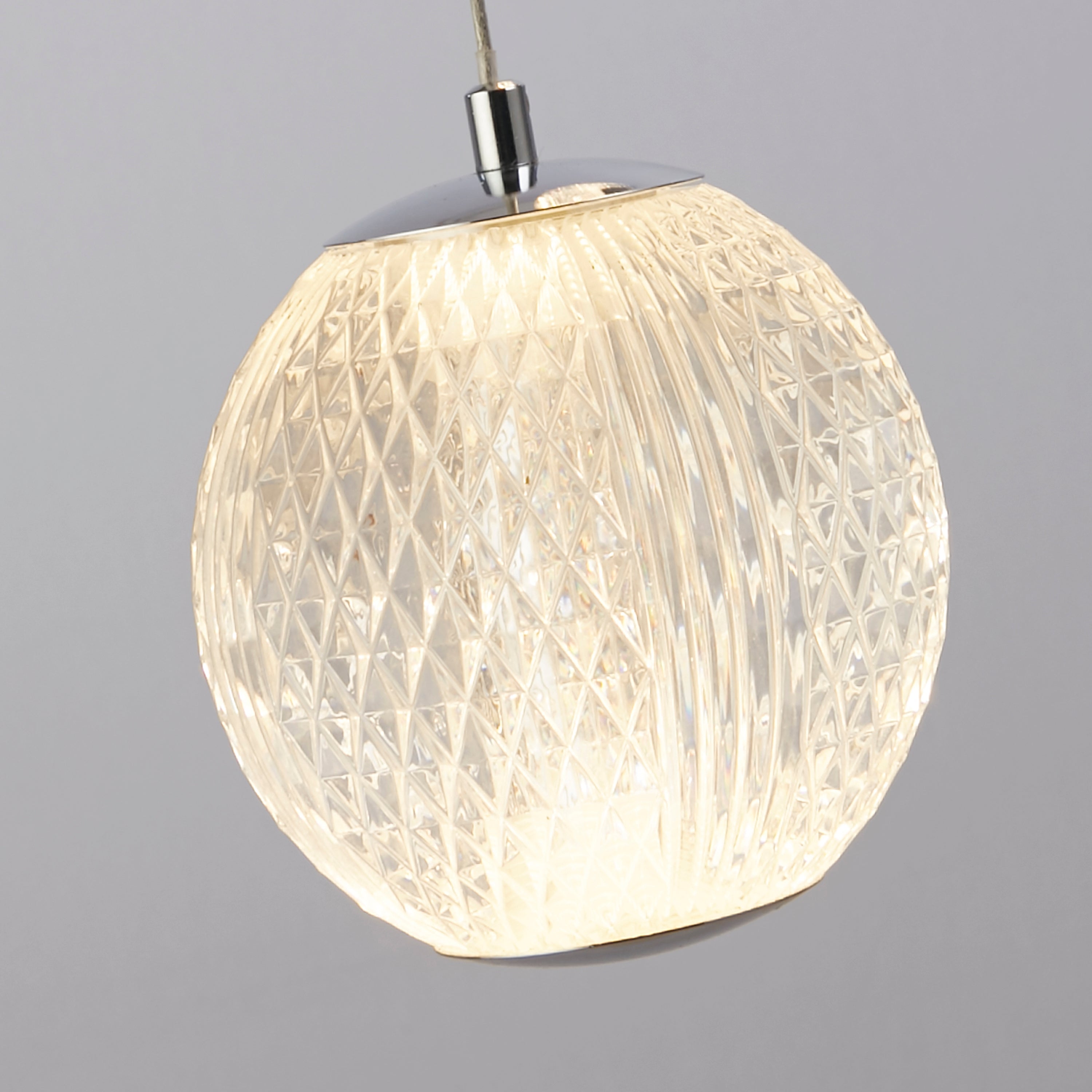 Searchlight Agnes 5 Light Multi-Drop Pendant - Chrome & Clear Acrylic