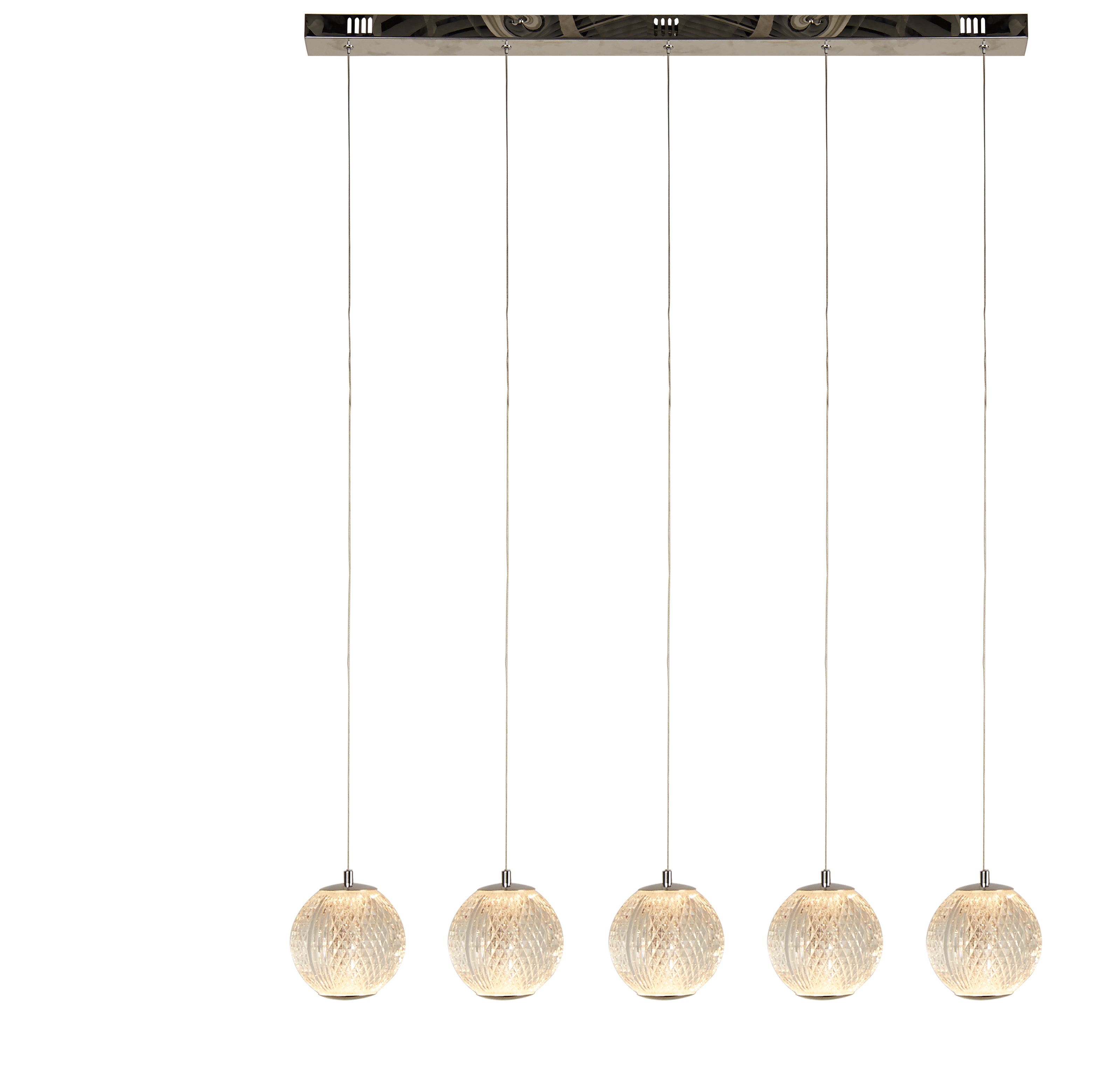 Searchlight Agnes 5 Light Bar Pendant - Chrome & Clear Acrylic