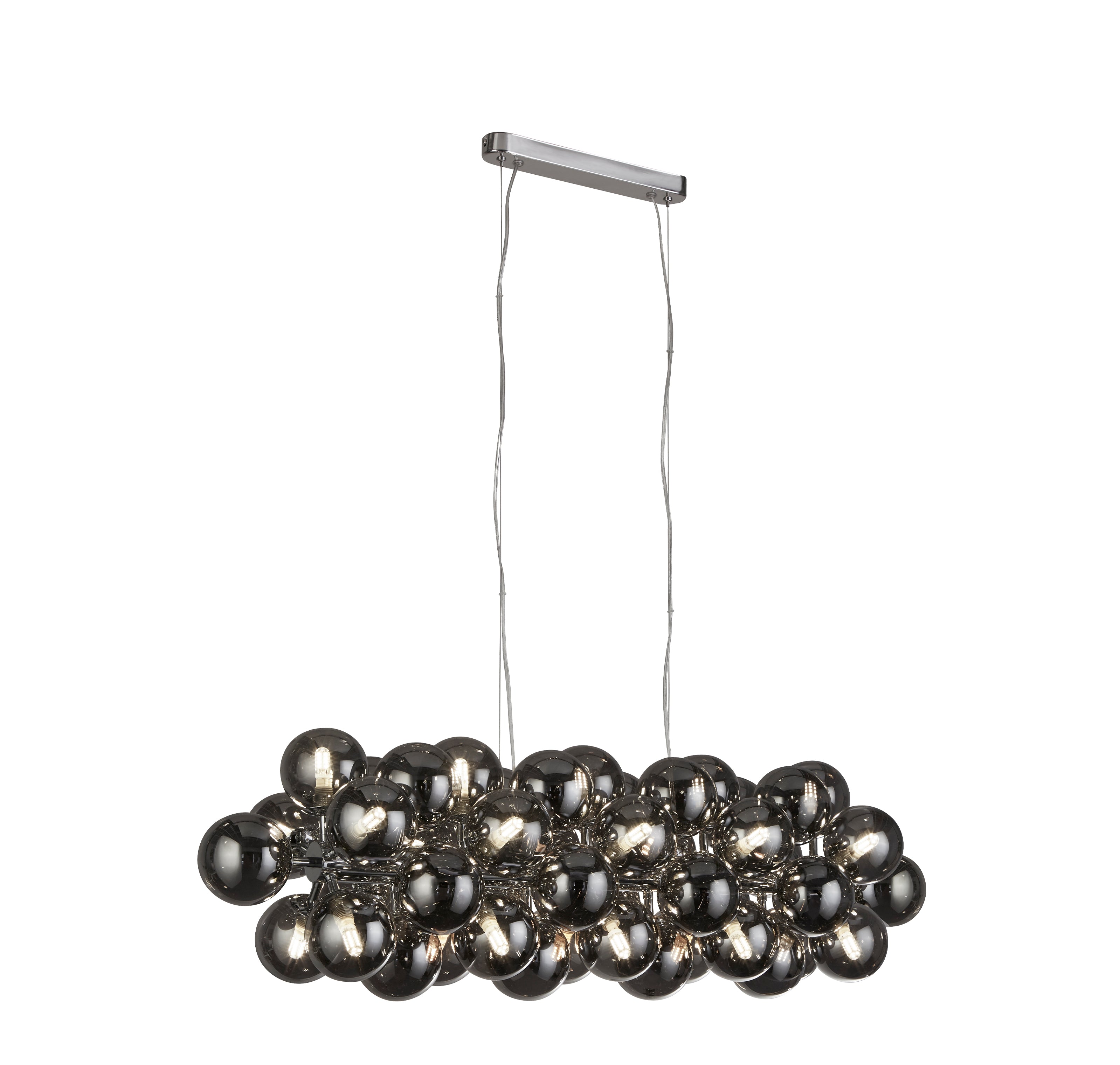 Searchlight Beau 25 Light Ceiling Pendant - Chrome & Smoked Glass