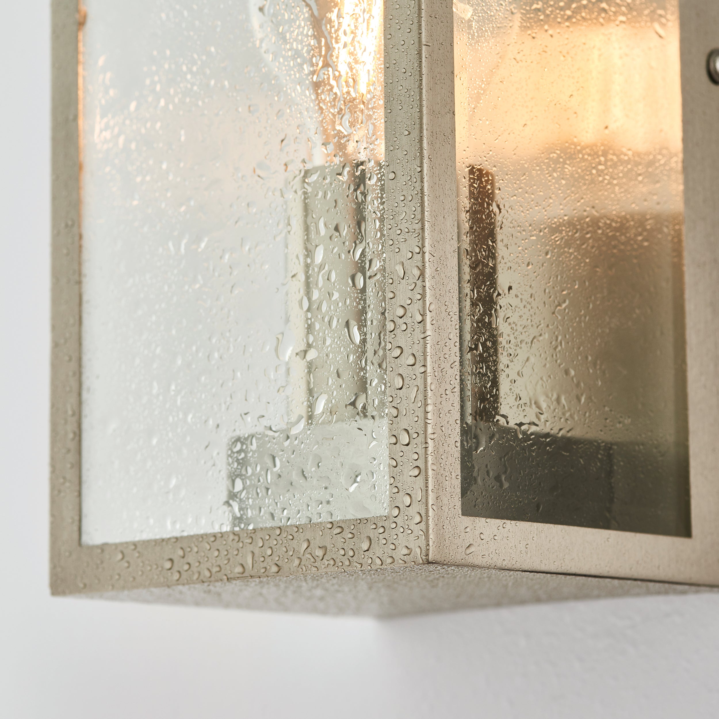 Endon Oxford Single Light Wall Fitting - Brushed Stainless Steel & Clear Glass