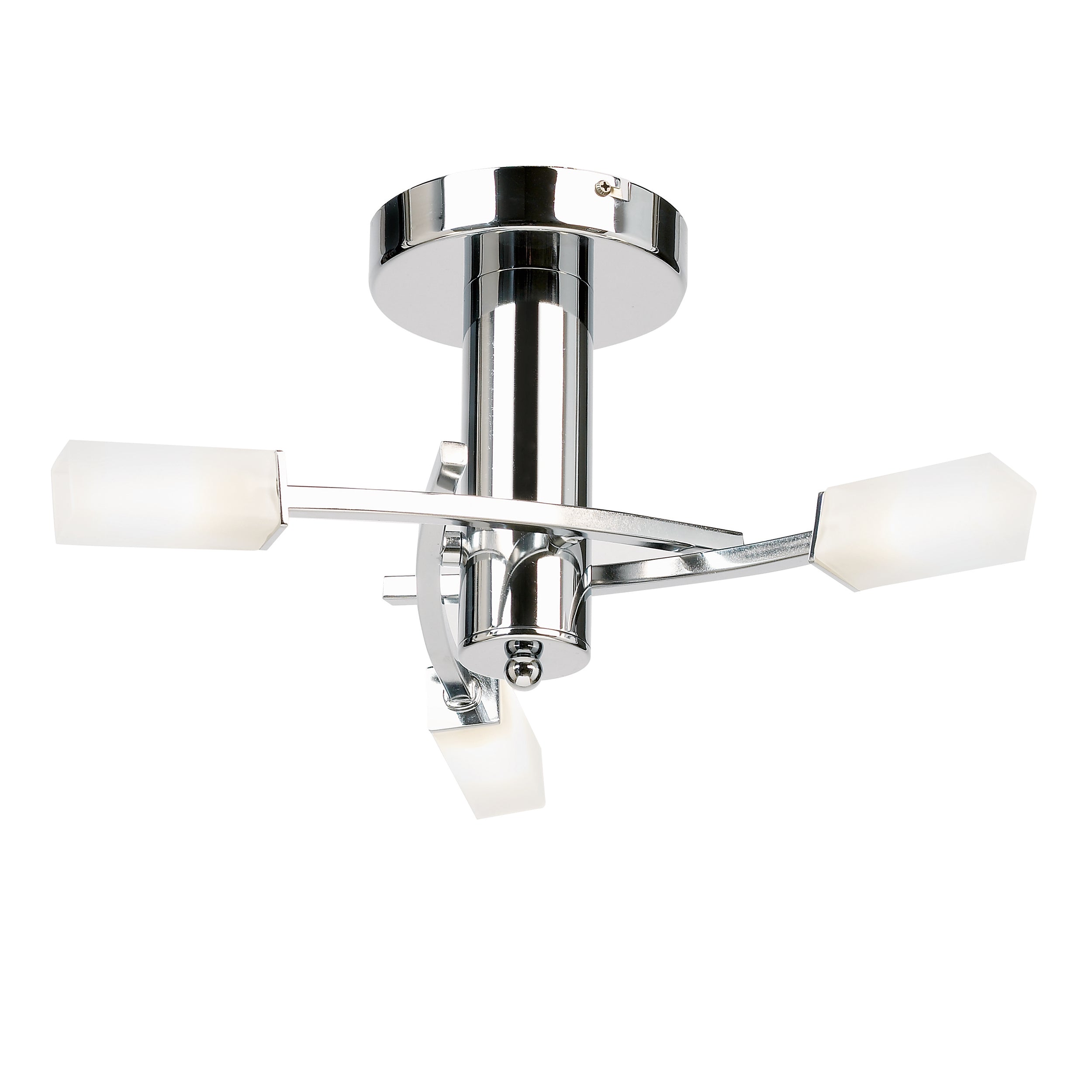 Endon Havana 3 Light Semi Flush Fitting - Chrome Plate & Frosted Glass