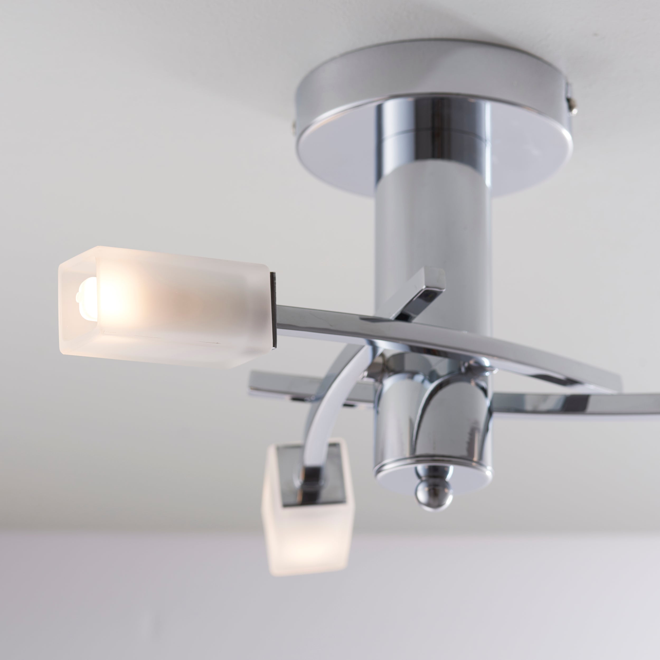 Endon Havana 3 Light Semi Flush Fitting - Chrome Plate & Frosted Glass