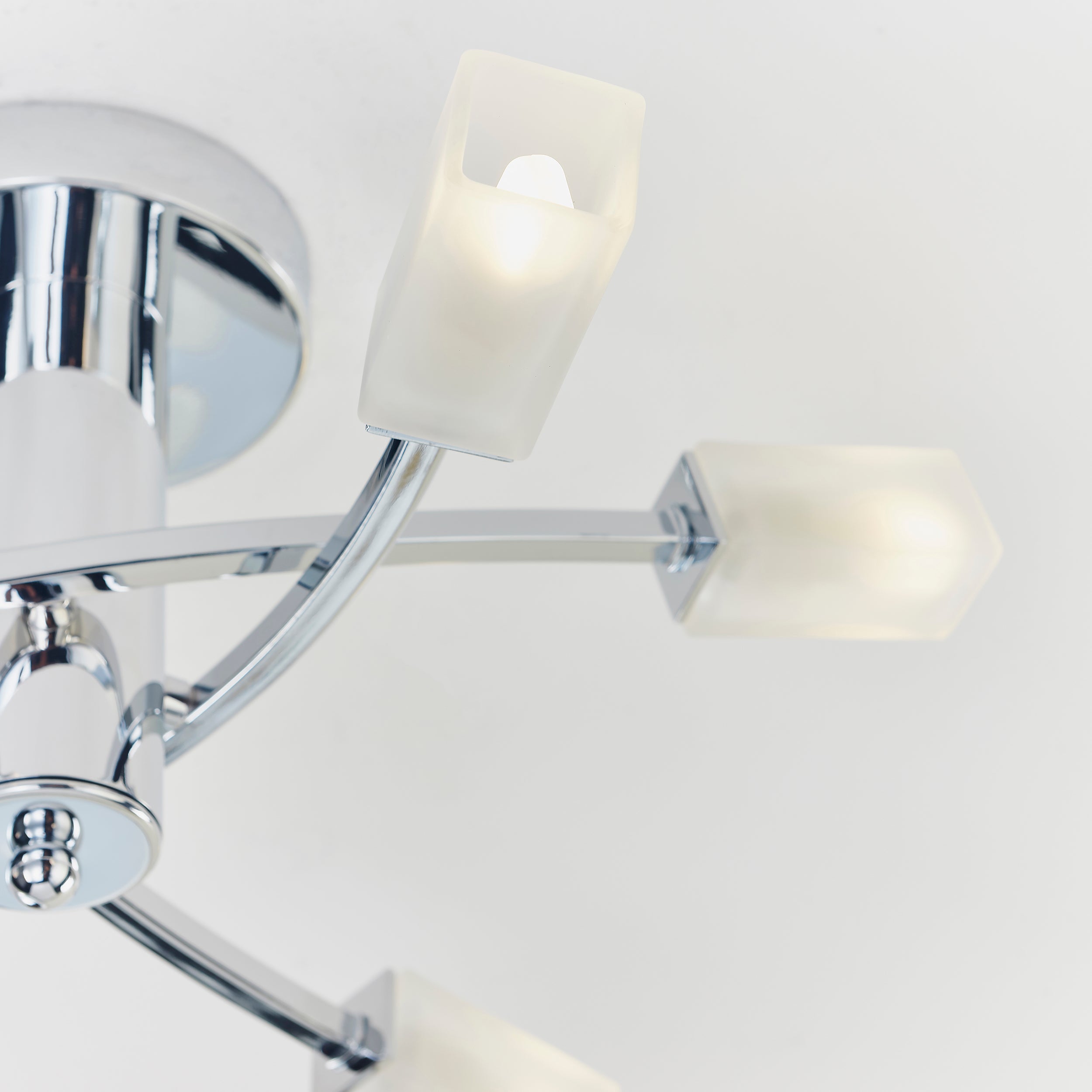 Endon Havana 6 Light Semi Flush Fitting - Chrome Plate & Frosted Glass