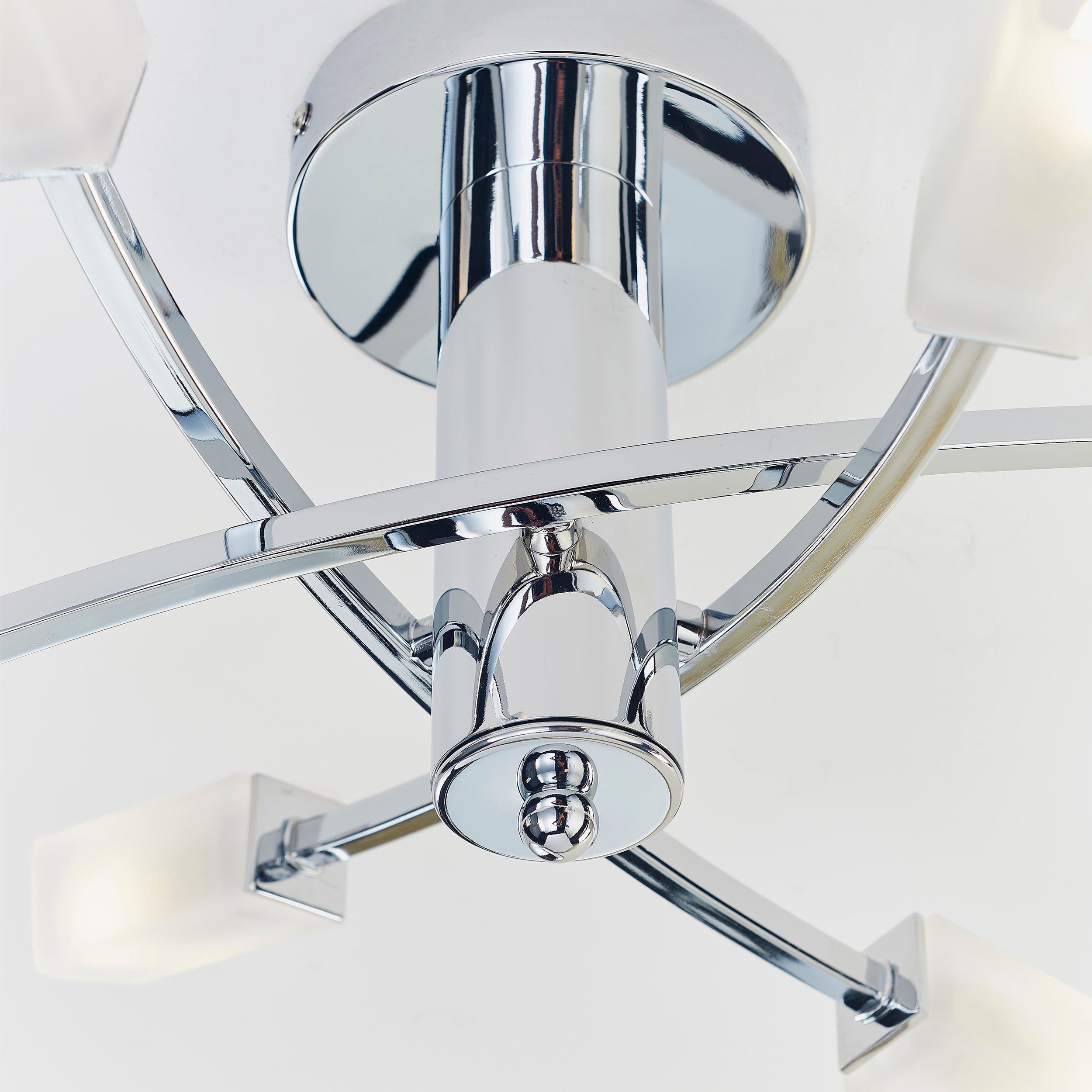 Endon Havana 6 Light Semi Flush Fitting - Chrome Plate & Frosted Glass