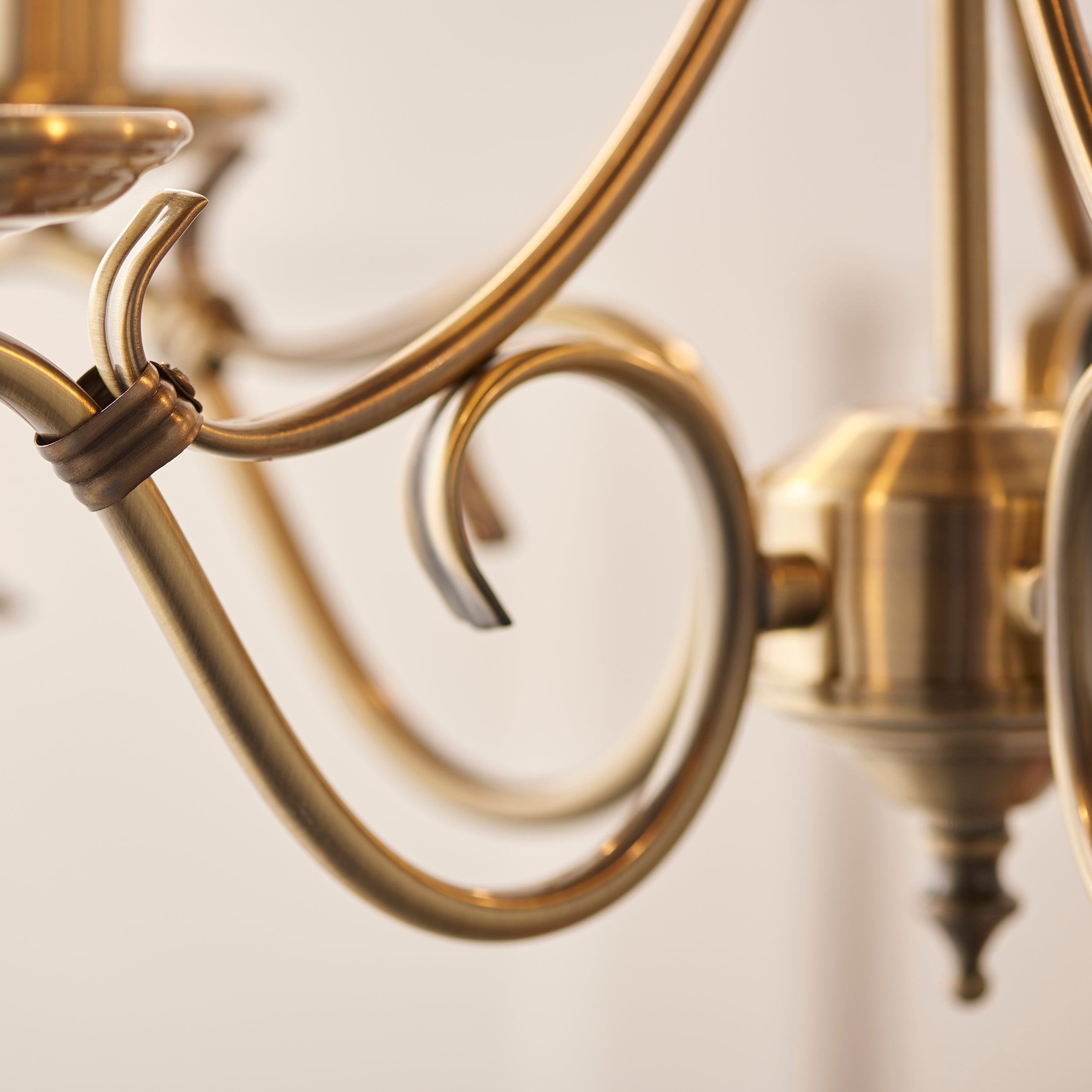 Endon Bernice 5 Light Pendant - Antique Brass Plate