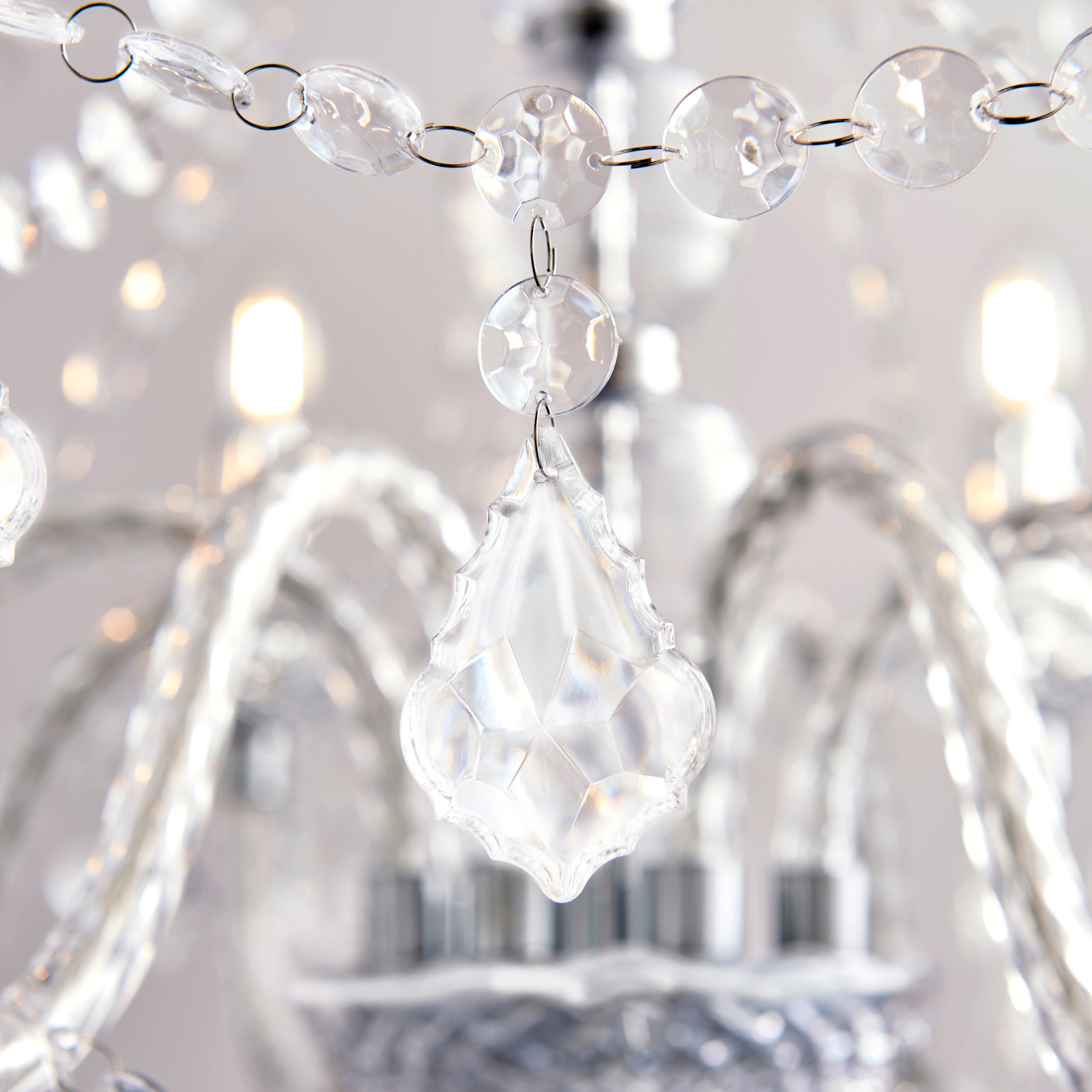 Endon Clarence 8 Light Pendant - Clear Acrylic & Chrome Plate