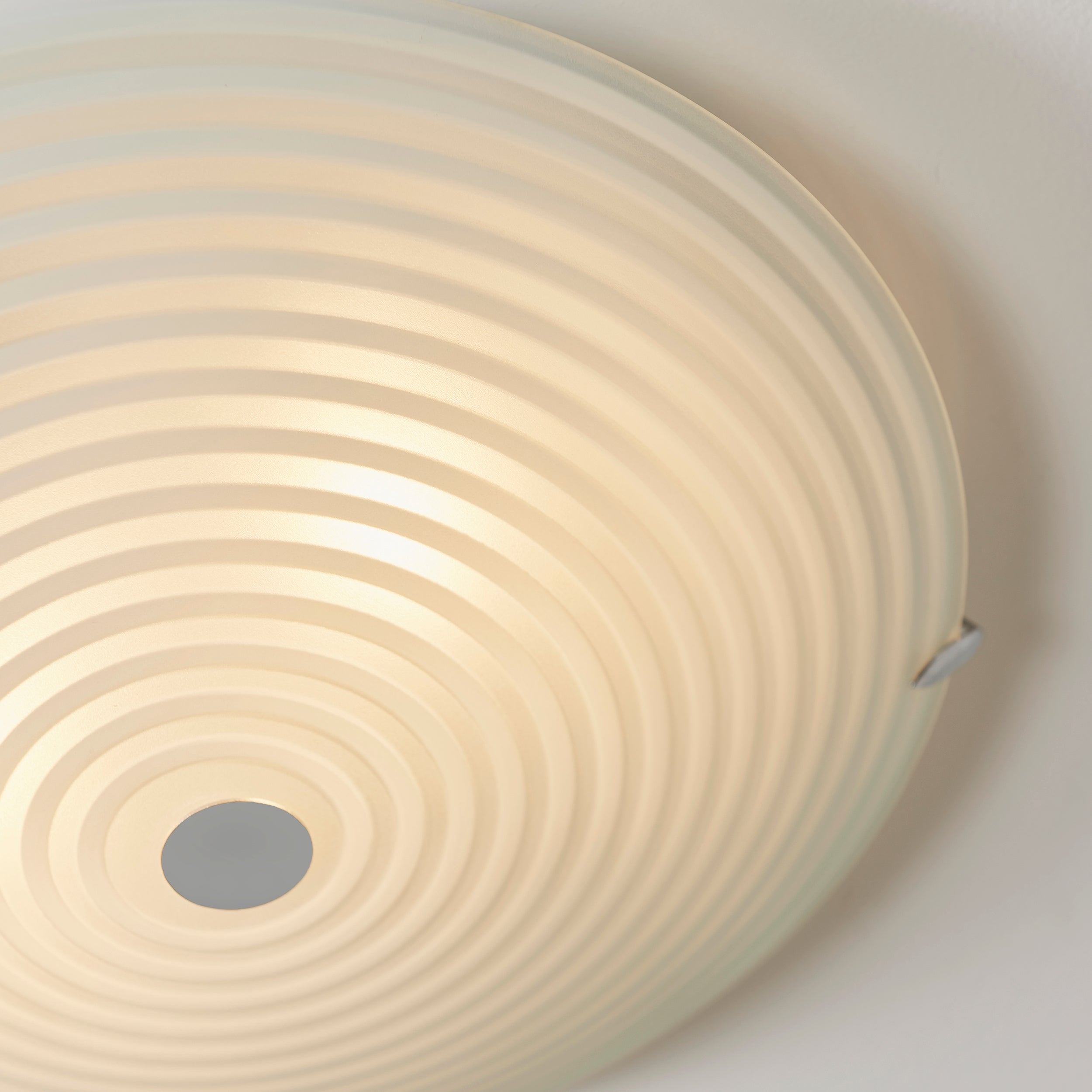 Endon Roundel 2 Light Flush Fitting - Frosted/Clear Glass & Chrome Plate