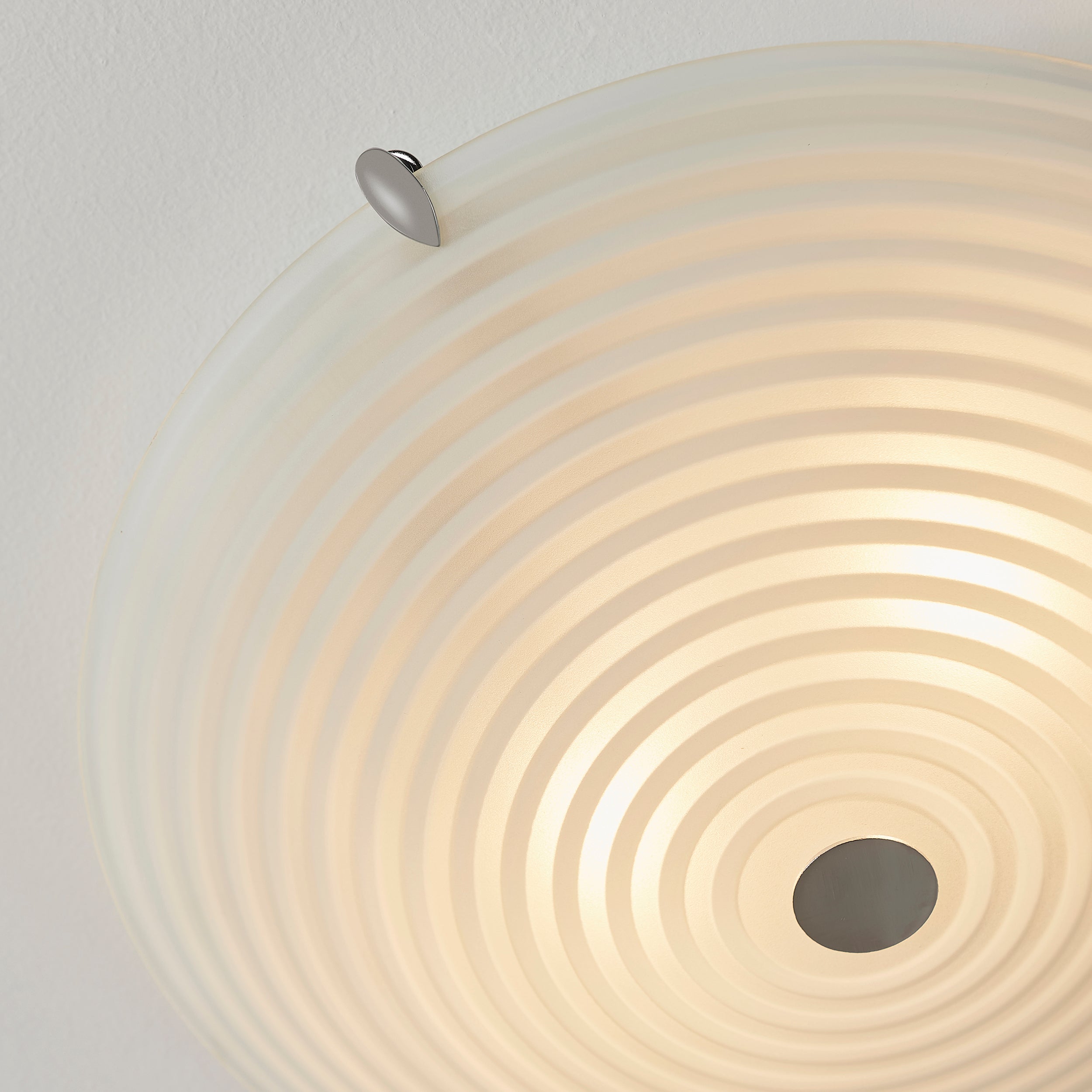 Endon Roundel 2 Light Flush Fitting - Frosted/Clear Glass & Chrome Plate