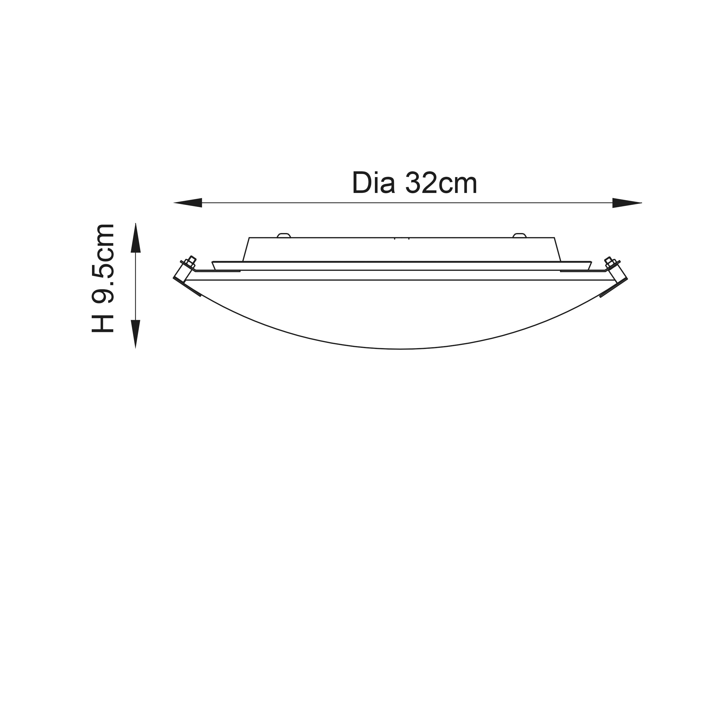Endon Roundel 2 Light Flush Fitting - Frosted/Clear Glass & Chrome Plate