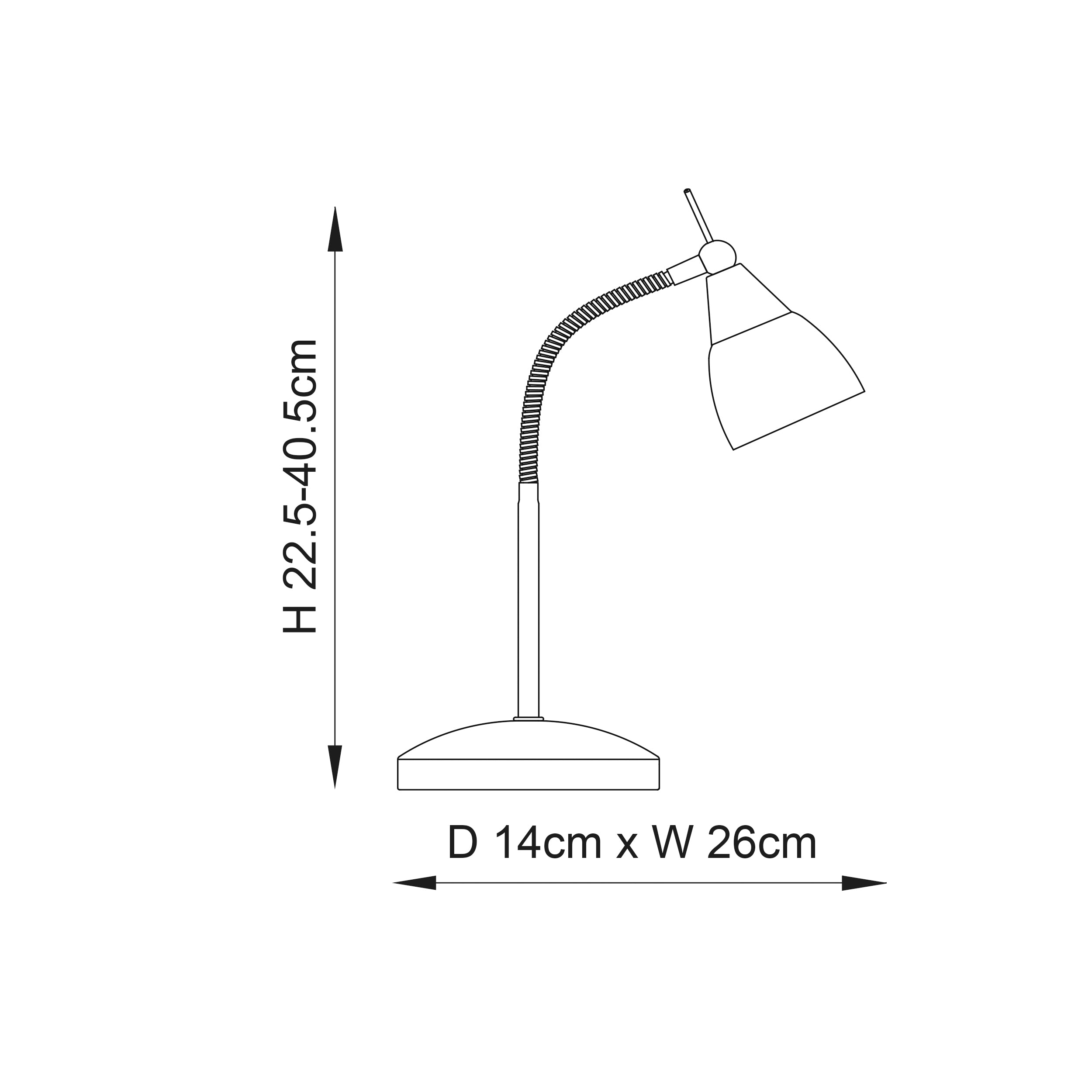 Endon Range Touch Task Table Lamp - Satin Chrome & White Glass