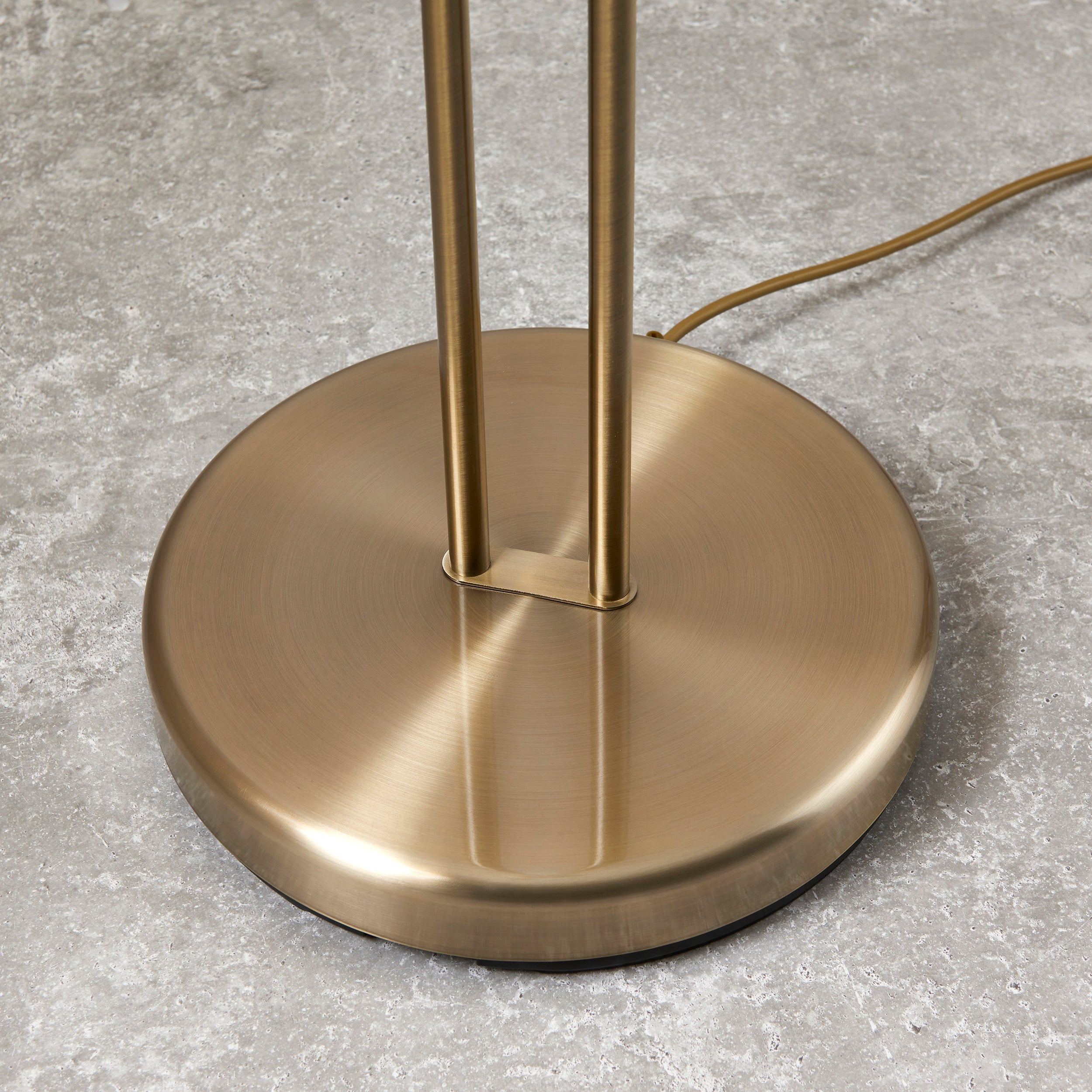 Endon Monaco Single Light Floor Lamp - Antique Brass Plate & Frosted Glass