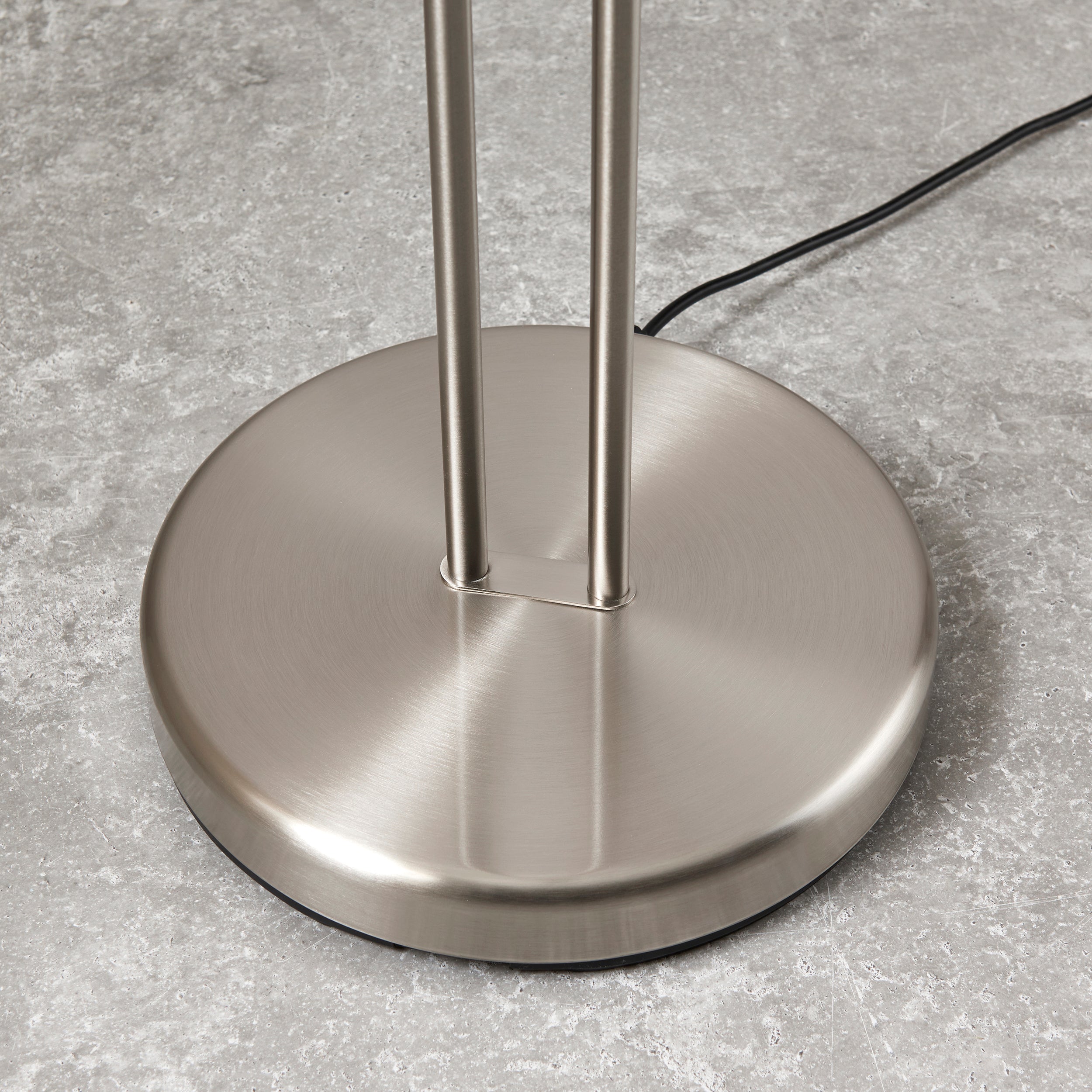 Endon Monaco Single Light Floor Lamp - Satin Chrome Plate & Frosted Glass