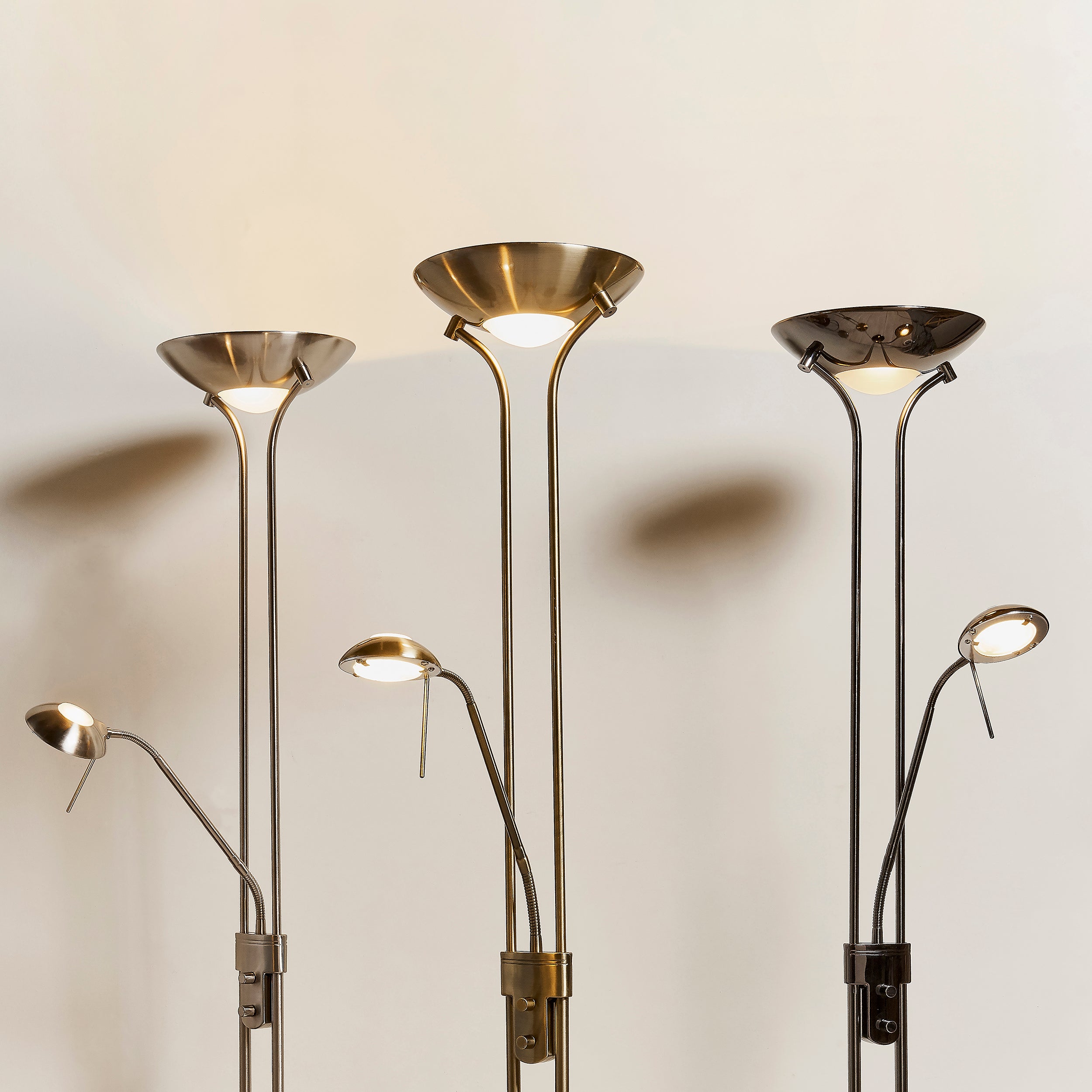 Endon Rome Floor Lamp - Black Chrome Plate & Opal Glass
