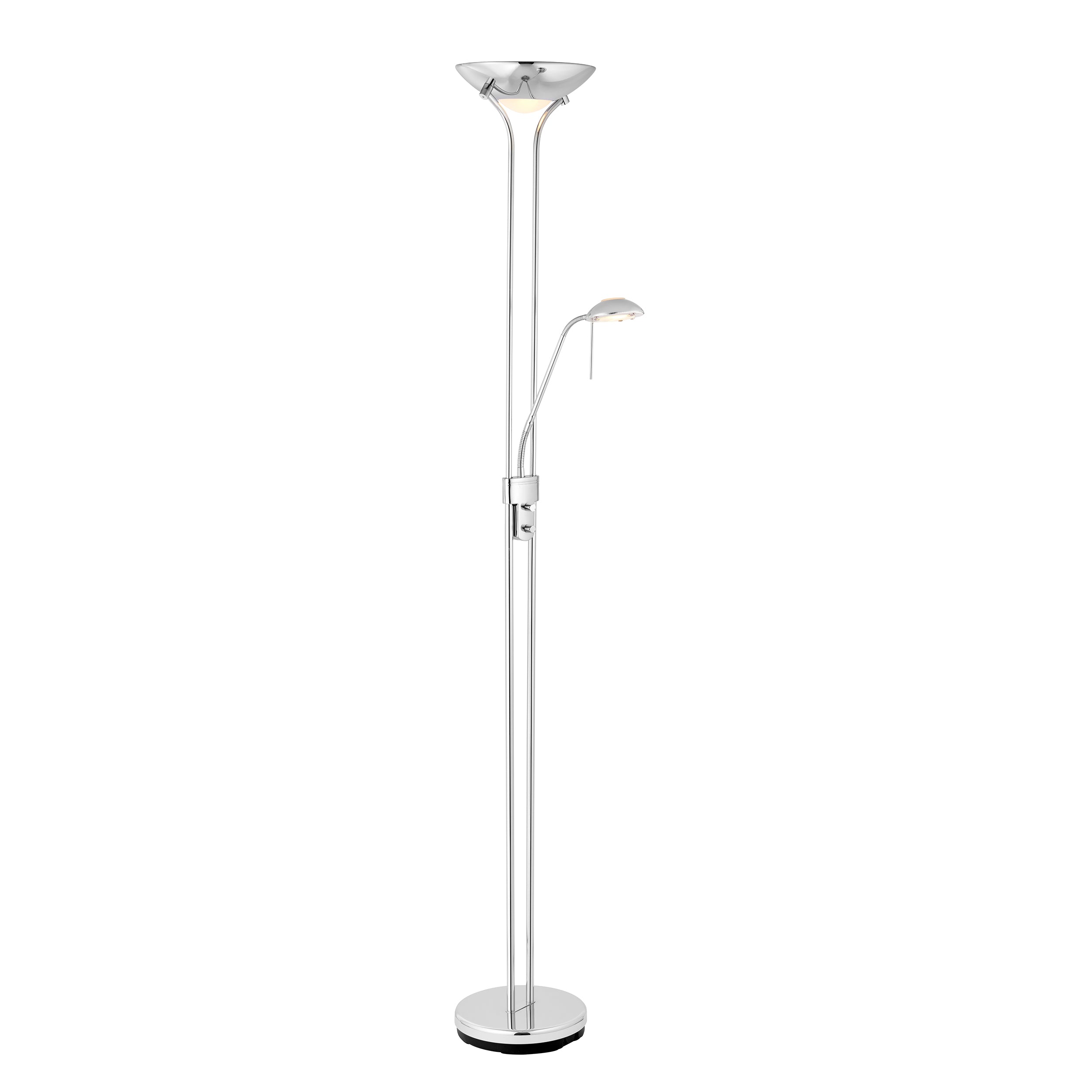 Endon Rome Floor Lamp - Chrome Plate & Opal Glass