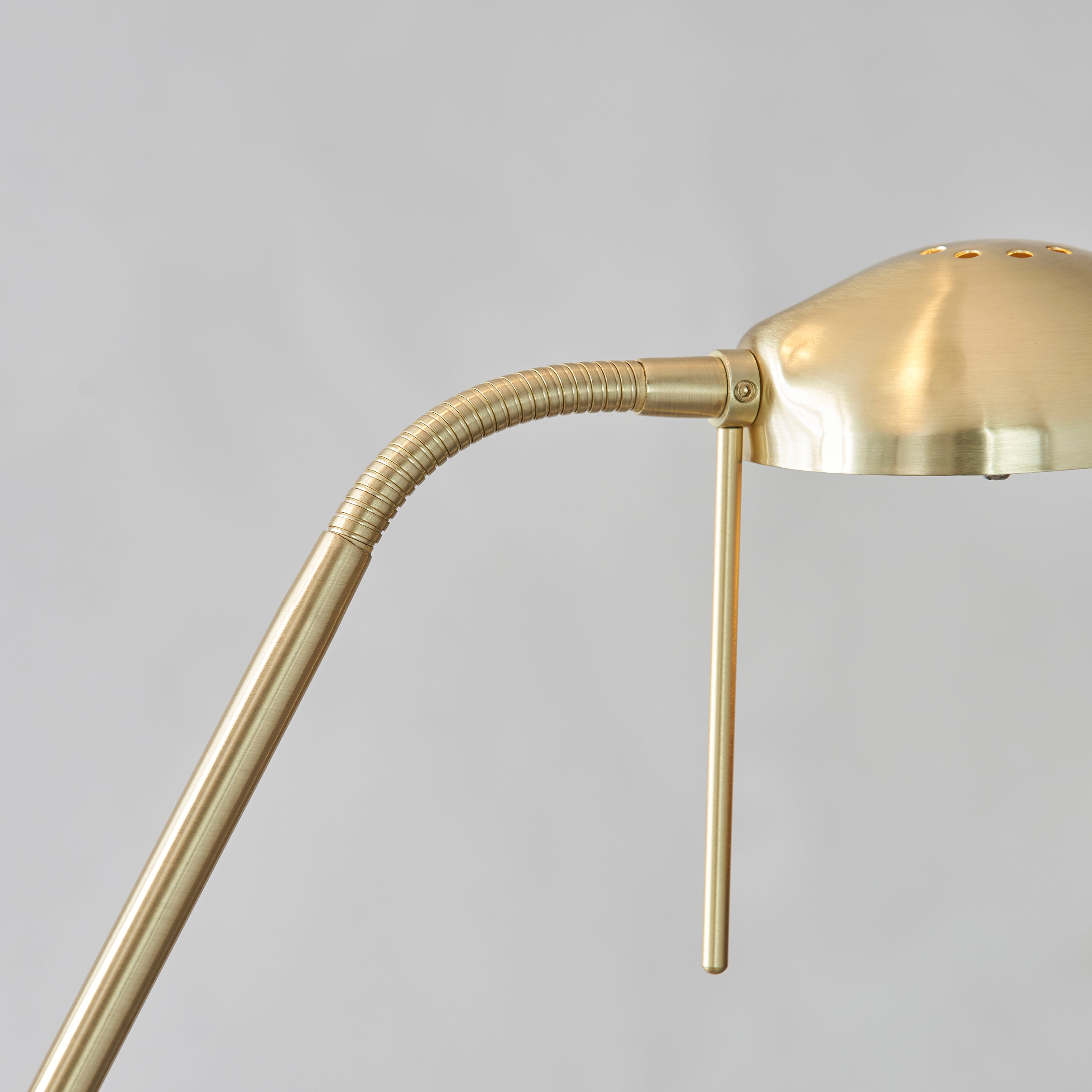 Endon Rome Floor Lamp - Satin Brass Plate & Opal Glass