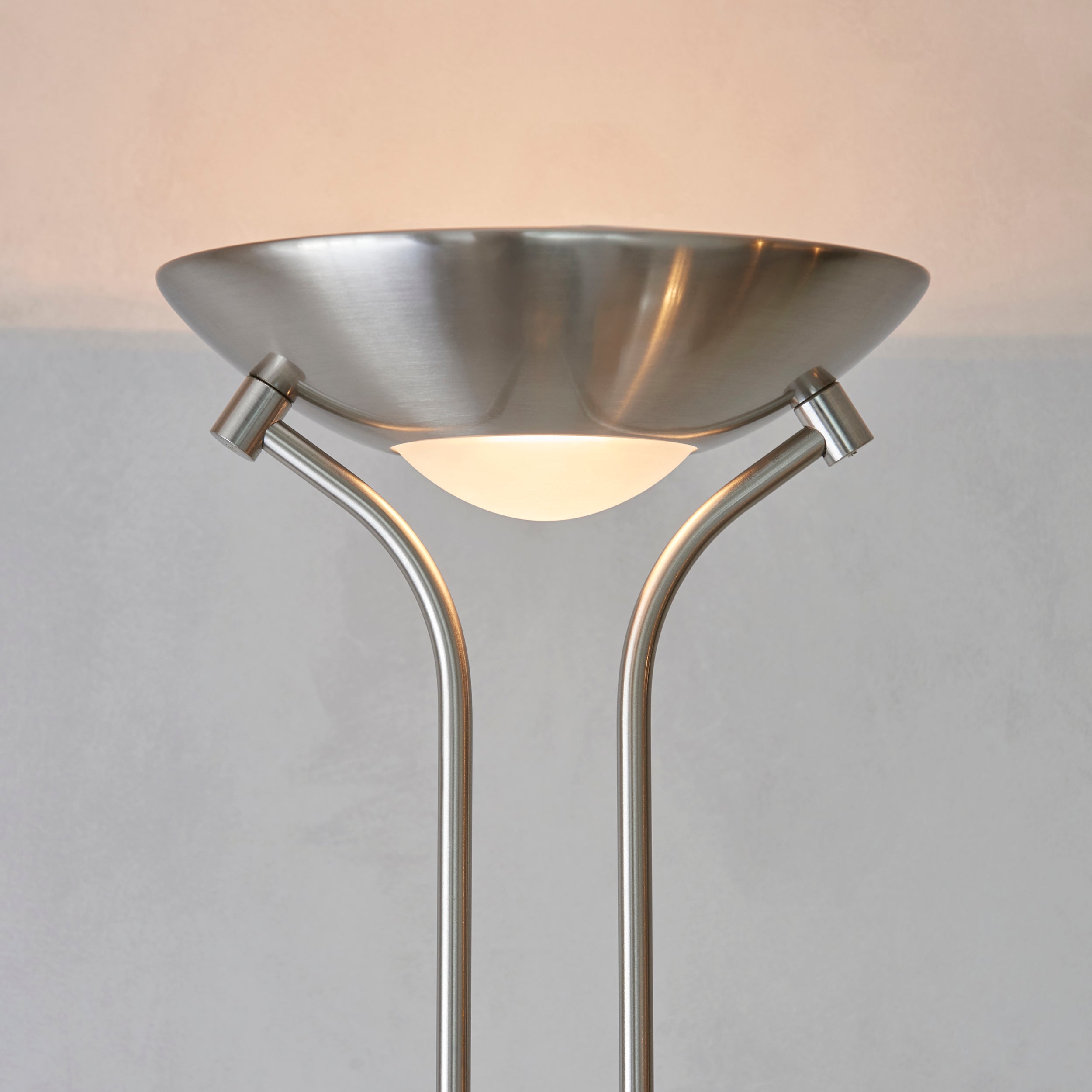 Endon Rome Floor Lamp - Satin Chrome Plate & Opal Glass
