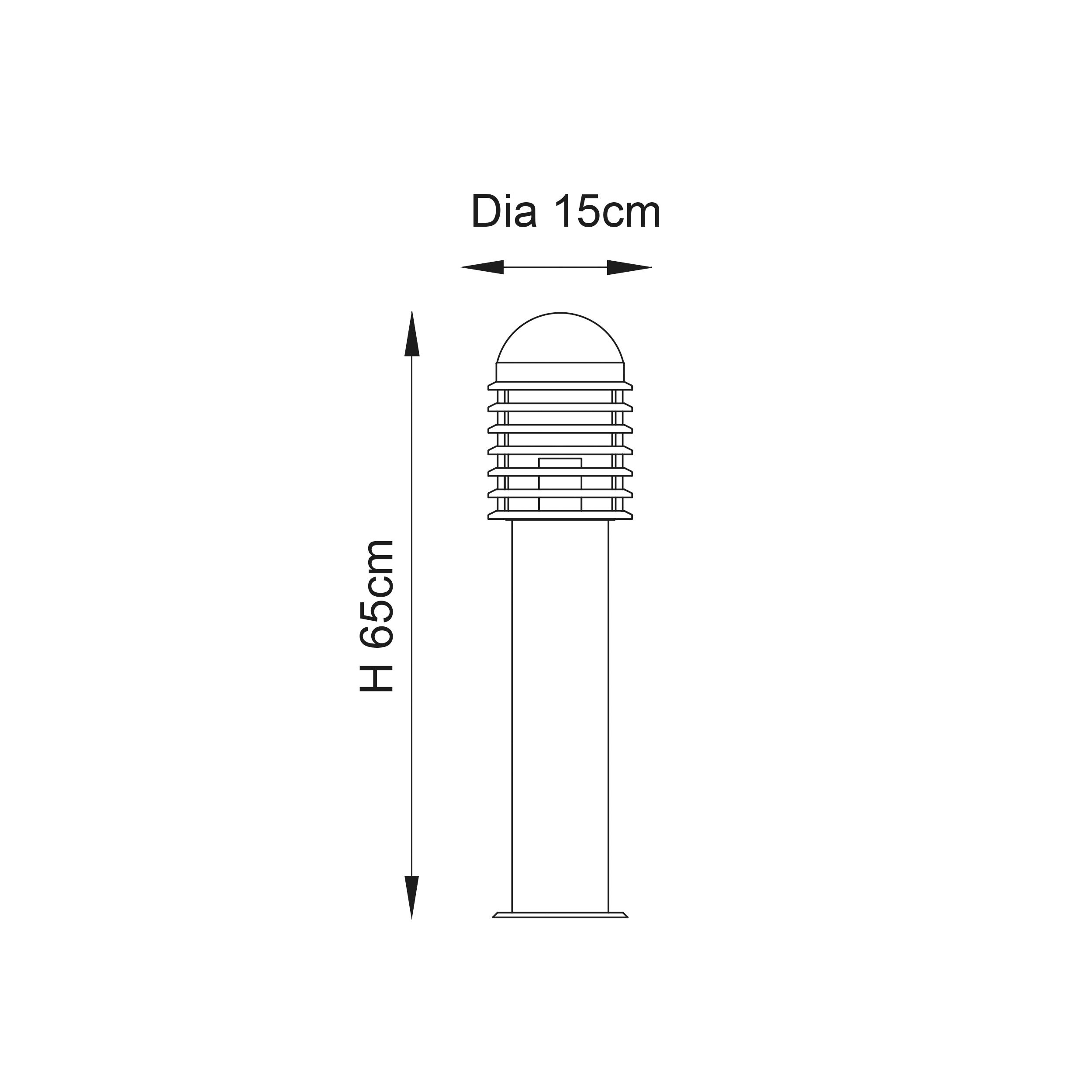 Endon Louvre Single Light Post Light - Polished Stainless Steel & Clear Pc