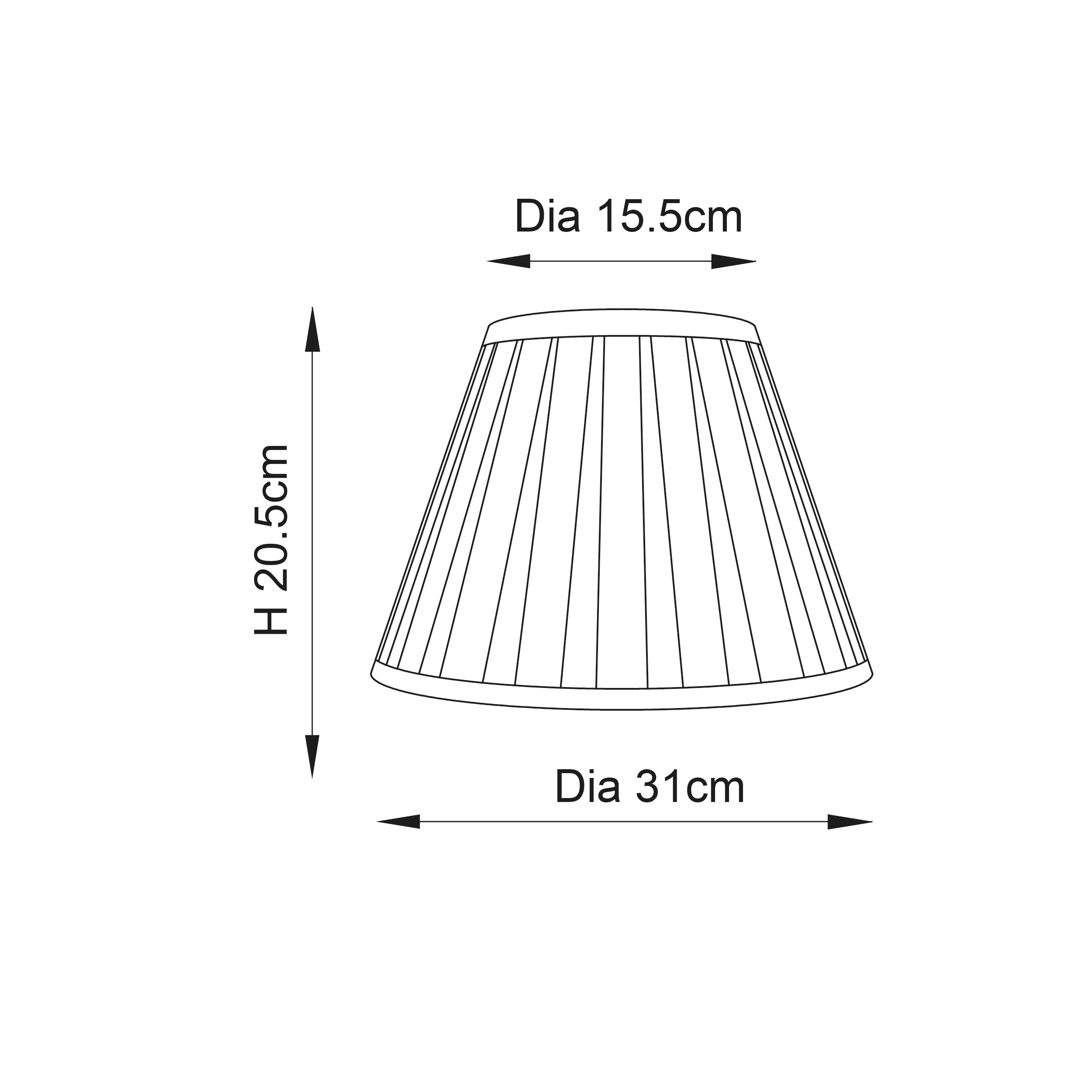 Endon Carla 12" Tapered Single Light Shade - Cream Fabric - Shade Only