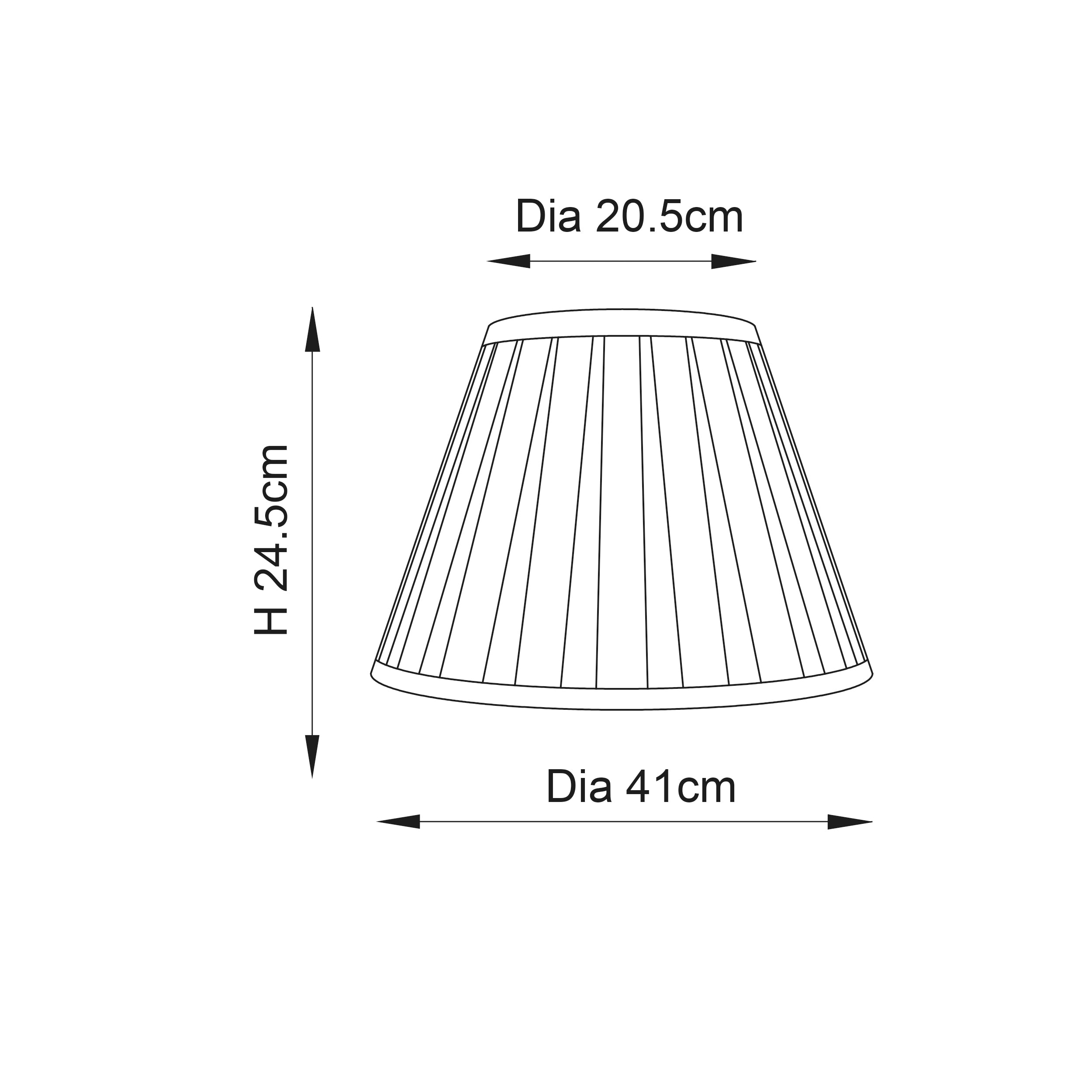 Endon Carla 16" Tapered Cylinder Single Light Shade - Cream Fabric - Shade Only