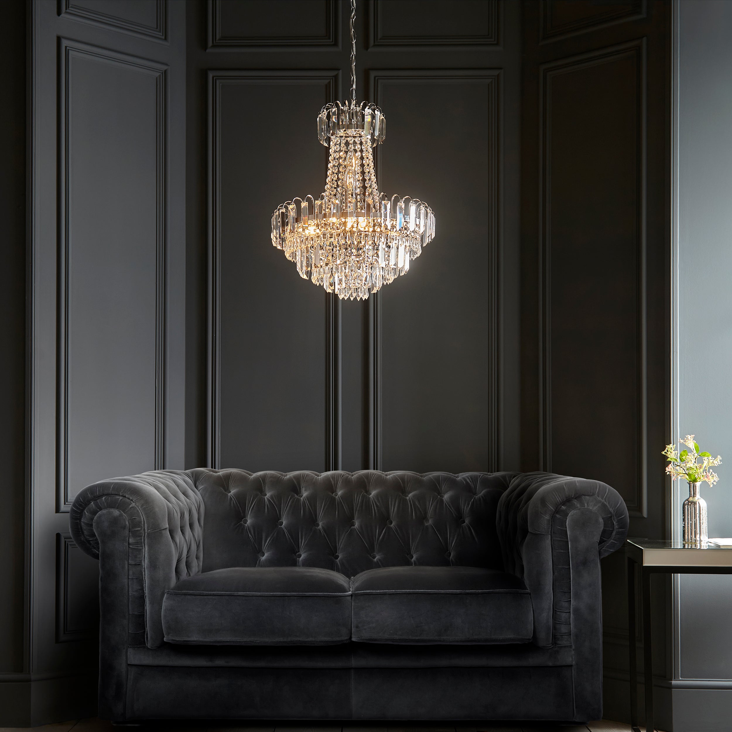 Endon Amadis 6 Light Pendant - Clear Glass & Chrome Plate