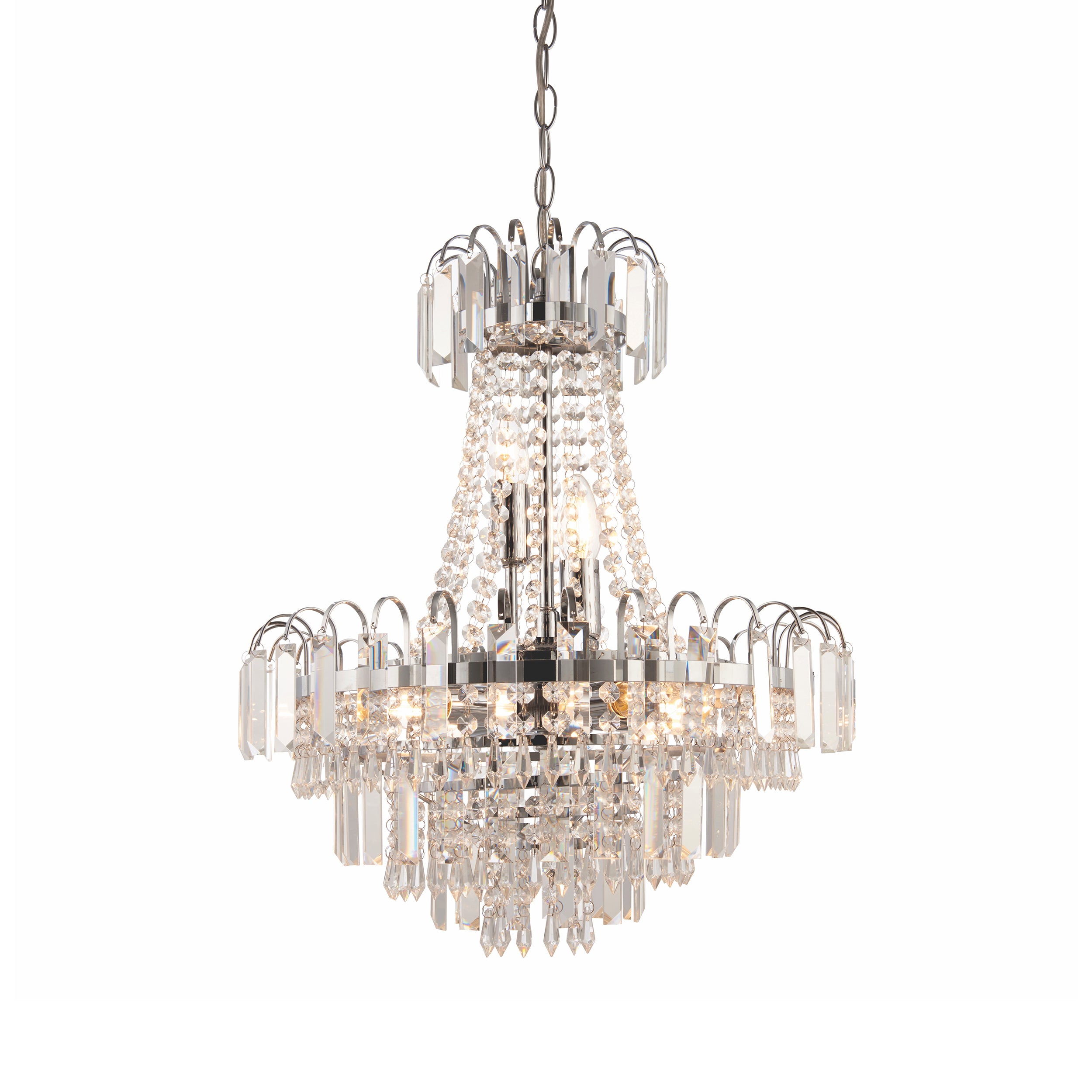 Endon Amadis 6 Light Pendant - Clear Glass & Chrome Plate