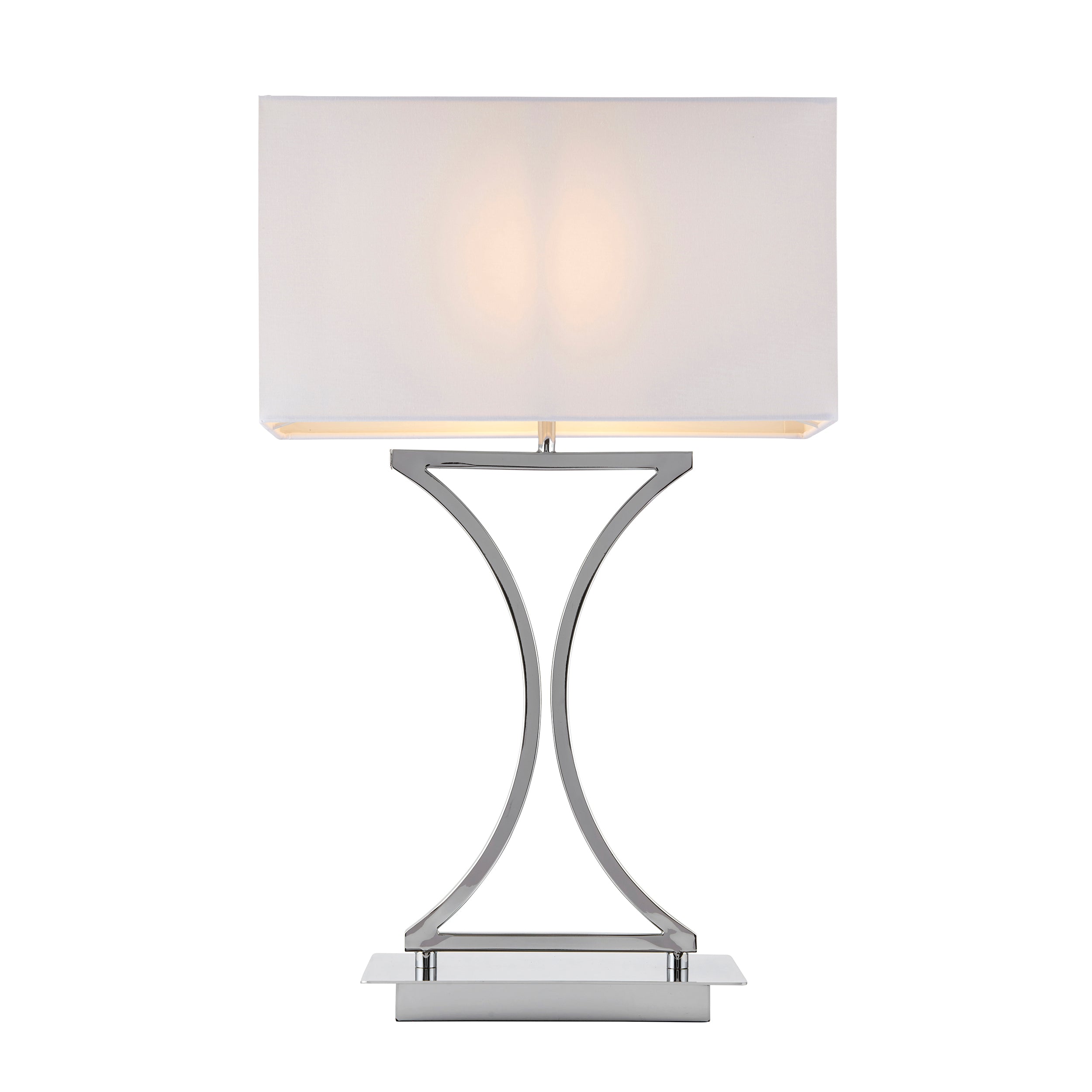 Endon Epalle Single Light Table Lamp - Chrome Plate & White Acrylic