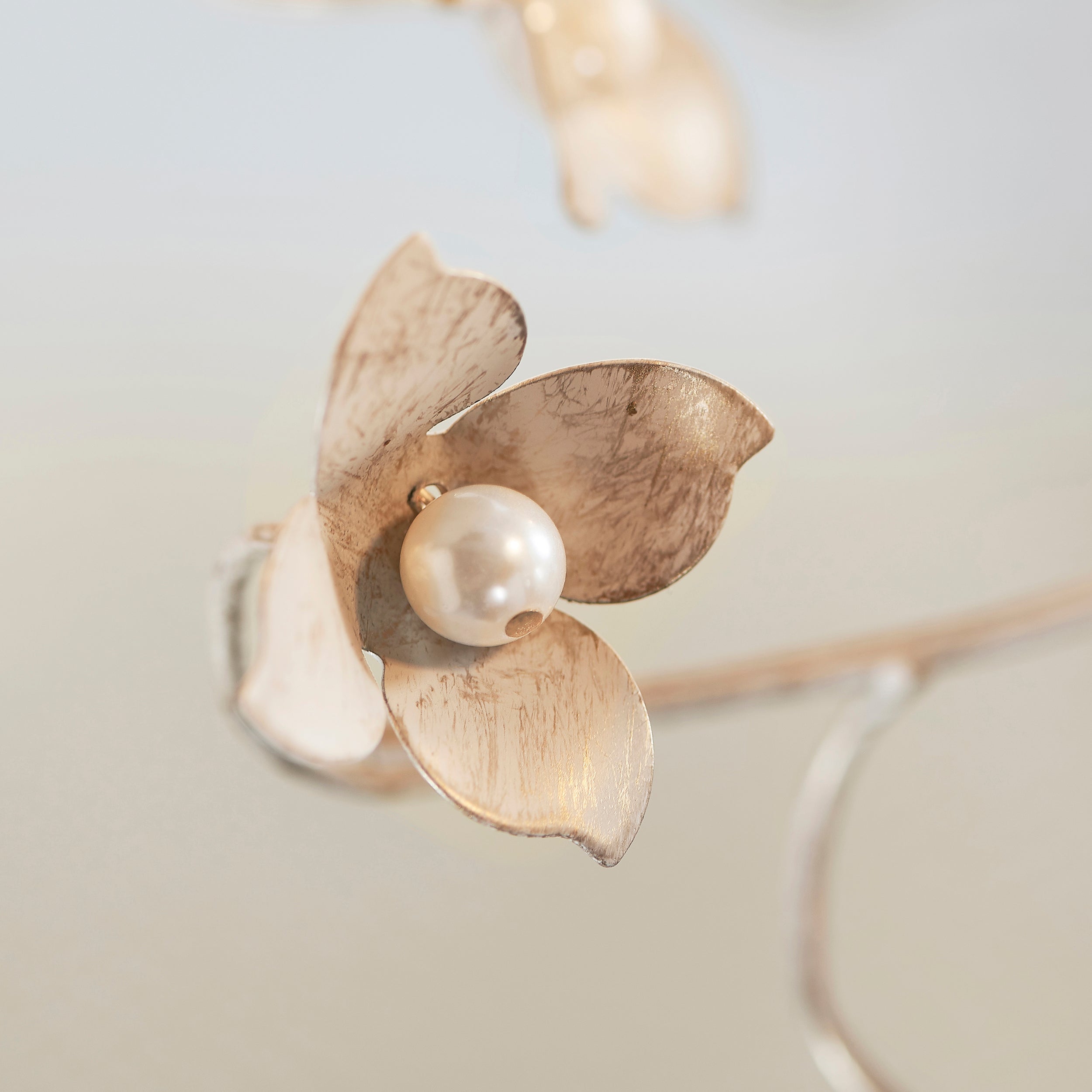 Endon Lullaby 5 Light Pendant - Cream/Br Gold Paint & Clear/Pearl Acrylic