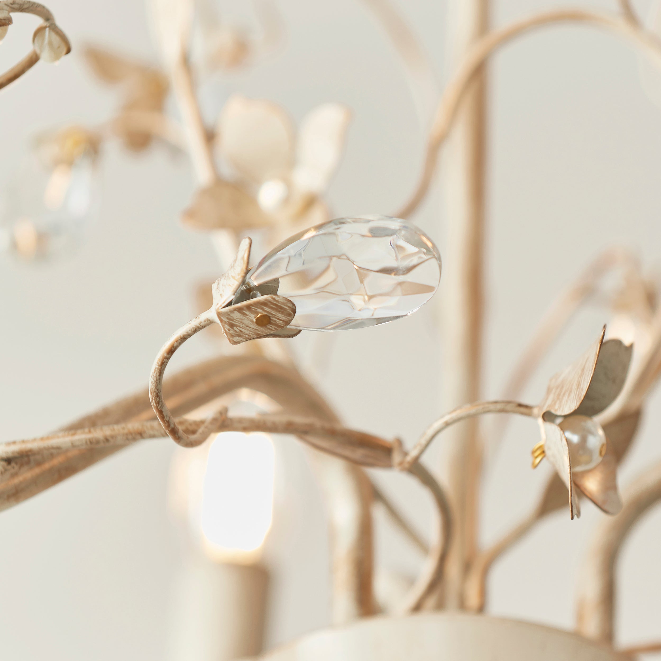 Endon Lullaby 3 Light Pendant - Cream/Br Gold Paint & Clear/Pearl Acrylic