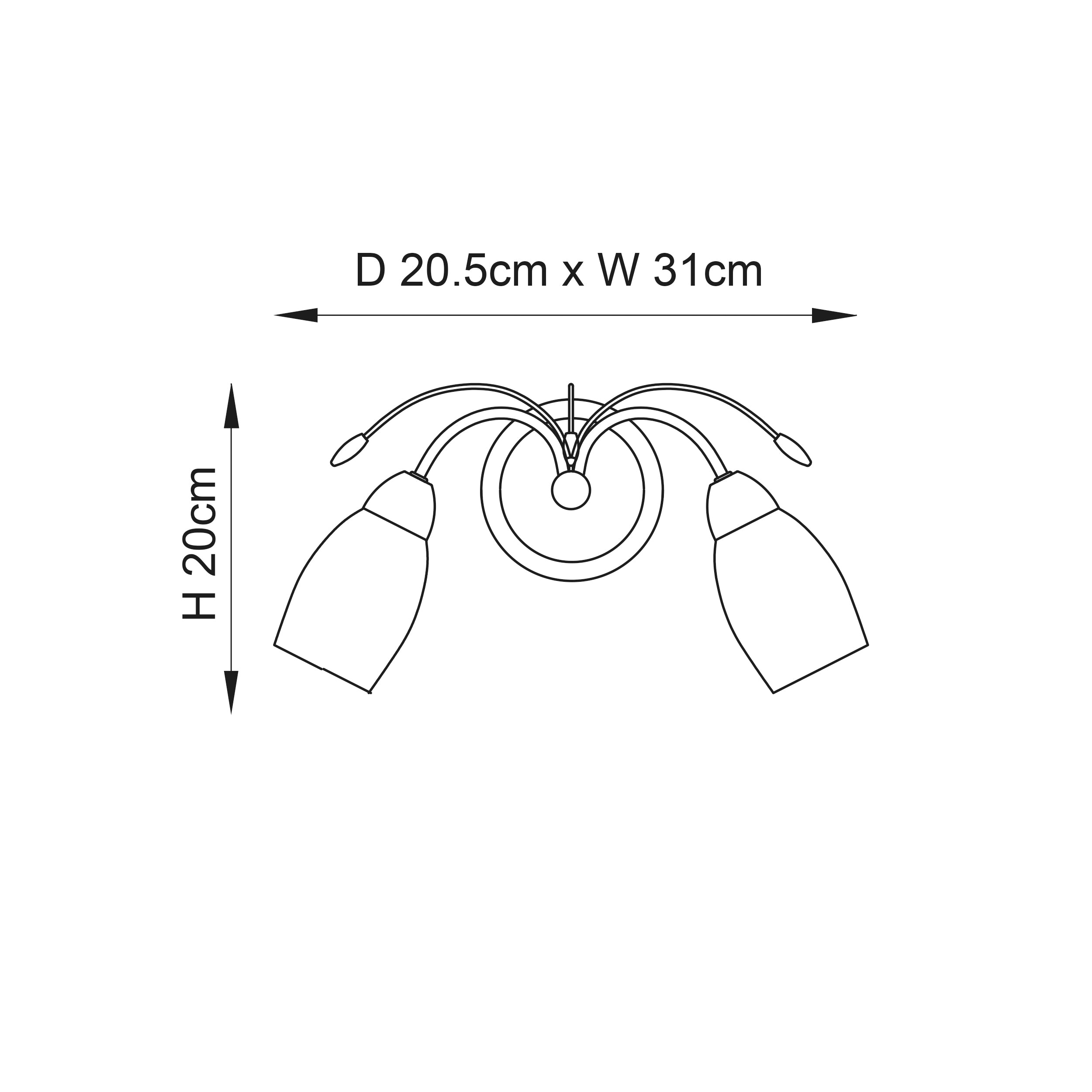 Endon Meadow 2 Light Wall Fitting - Chrome Plate & White Glass
