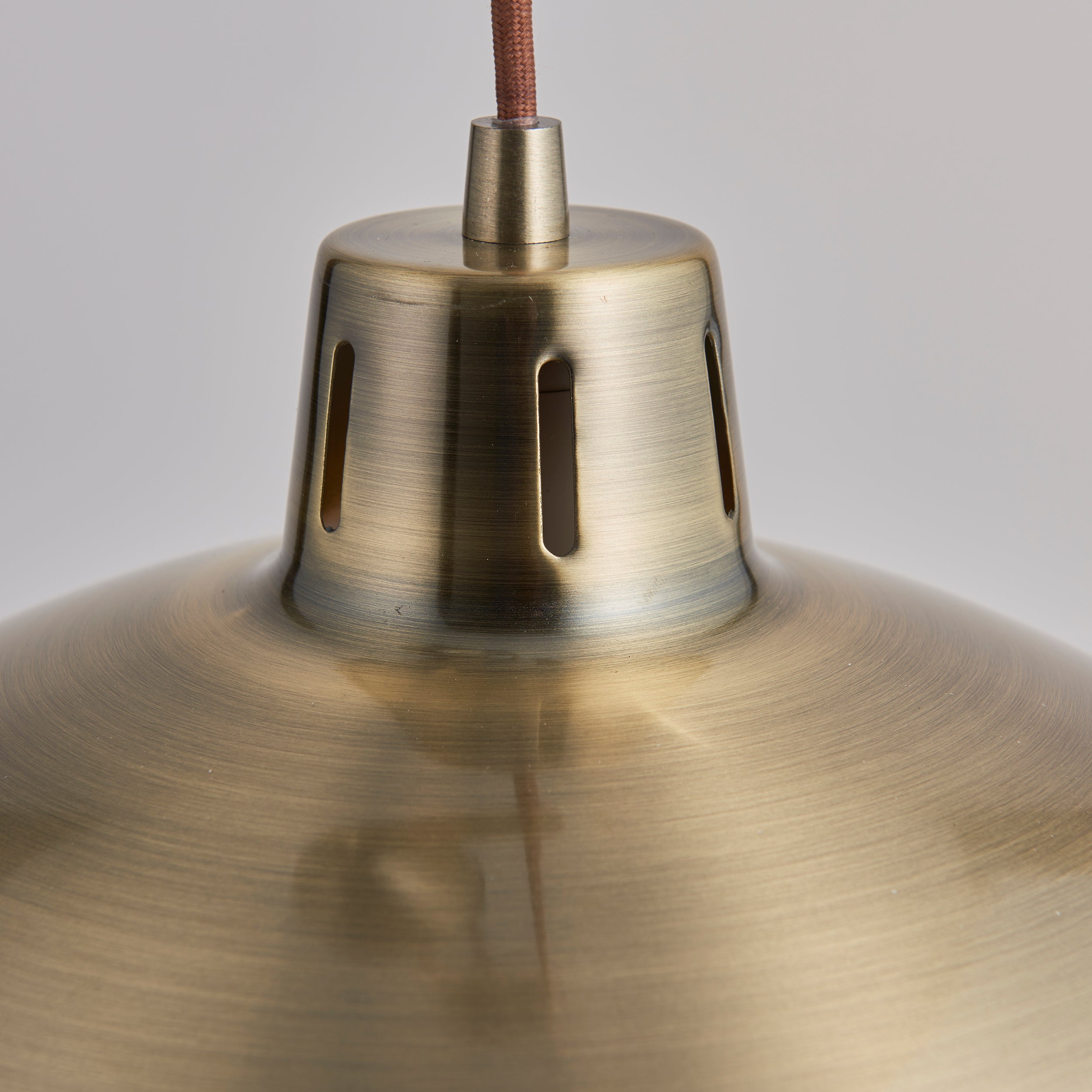 Endon Polka Single Light Pendant - Antique Brass Plate
