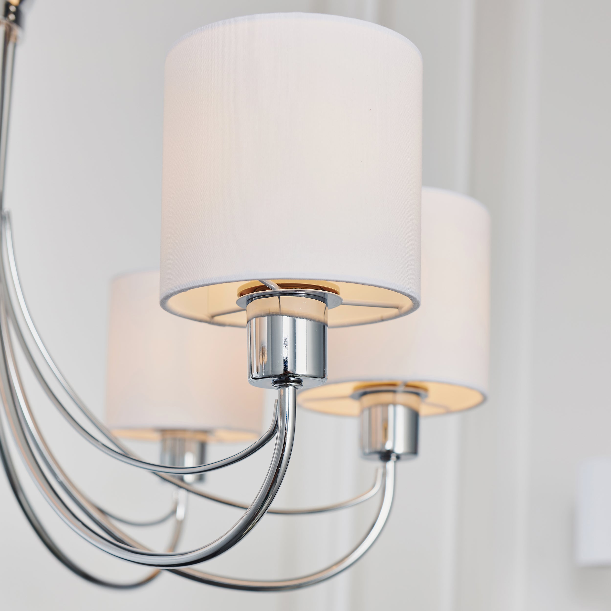 Endon Phantom 7 Light Pendant - Chrome Plate & White Acrylic