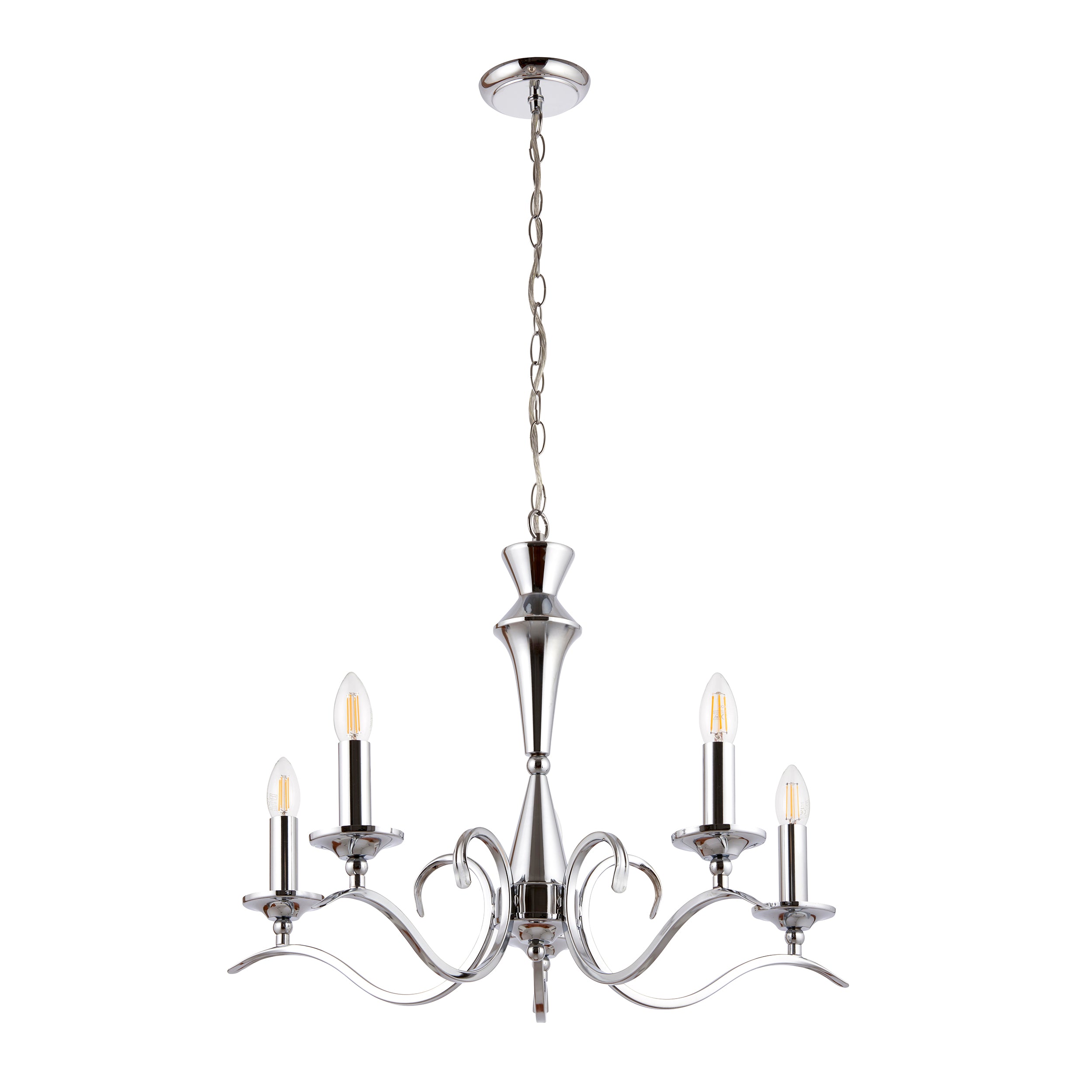 Endon Kora 5 Light Pendant - Chrome Plate